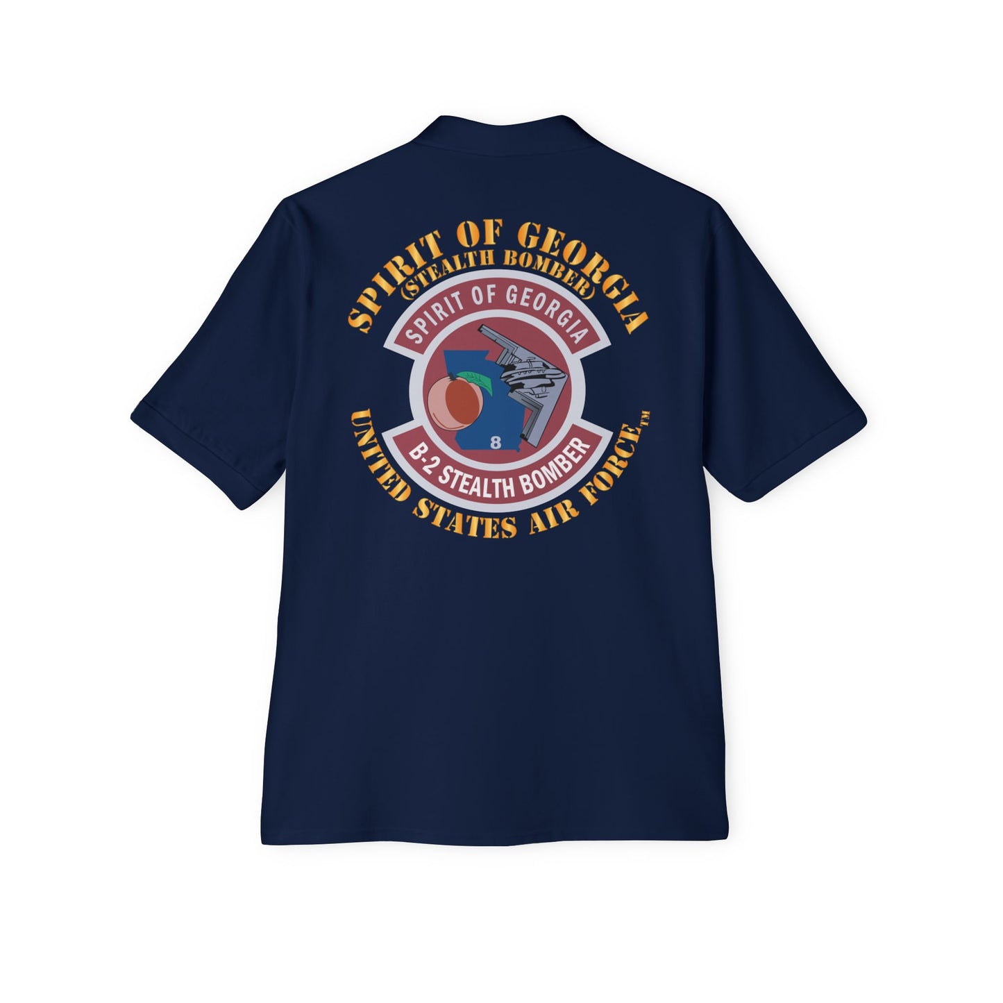 Men's Piqué Polo - USAF - B2 - Spirit of Georgia - Stealth Bomber X 300
