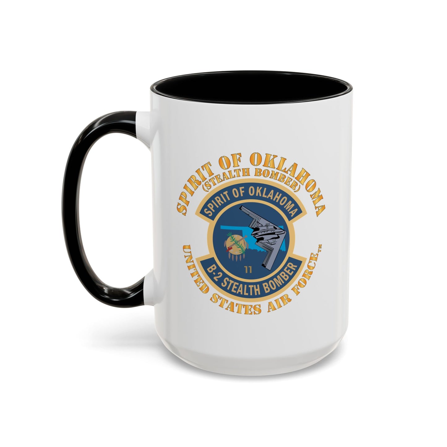Accent Coffee Mug (11oz & 15oz) - USAF - B2 - Spirit of Oklahoma - Stealth Bomber X 300