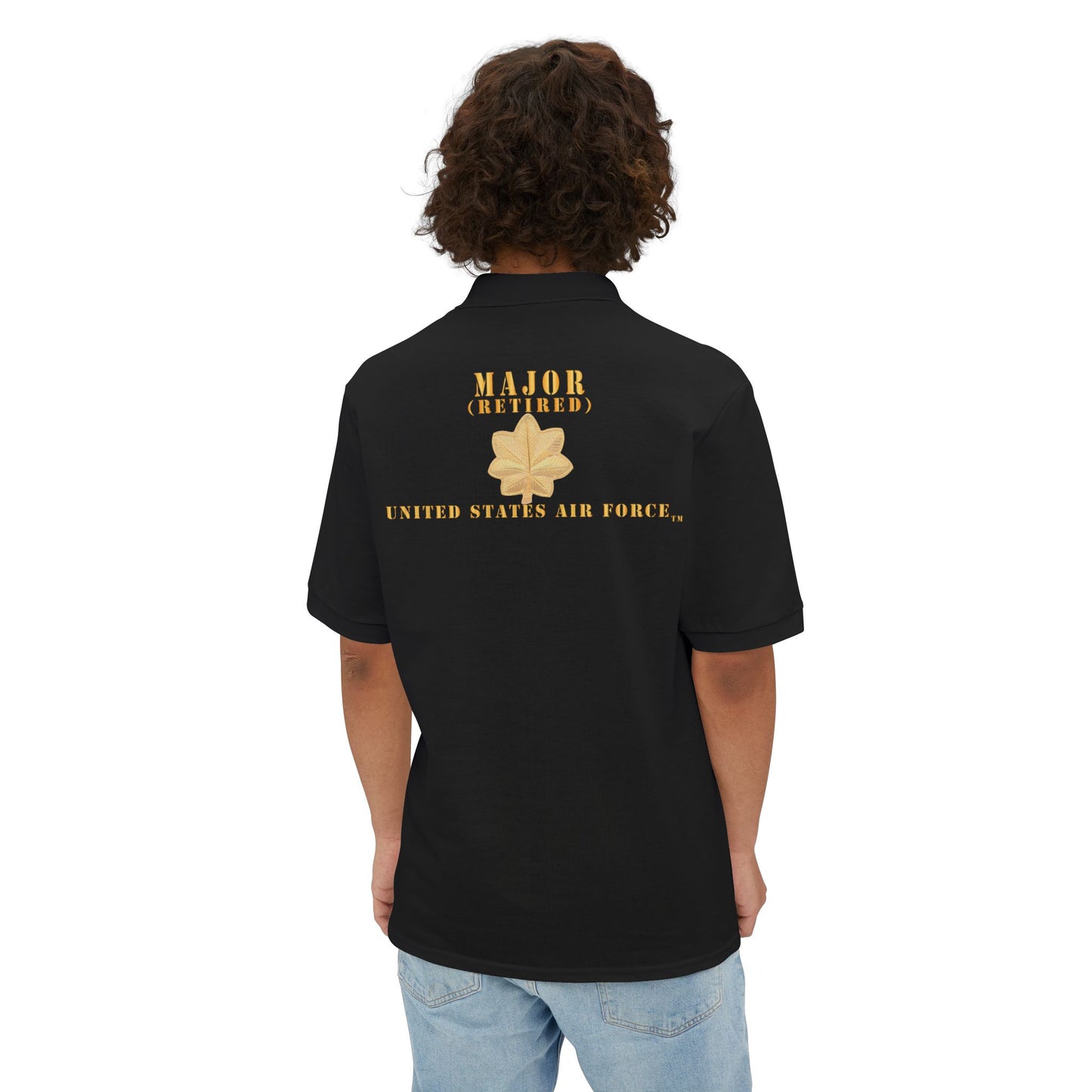 Men's Piqué Polo - USAF - Major - MAJ - Retired X 300