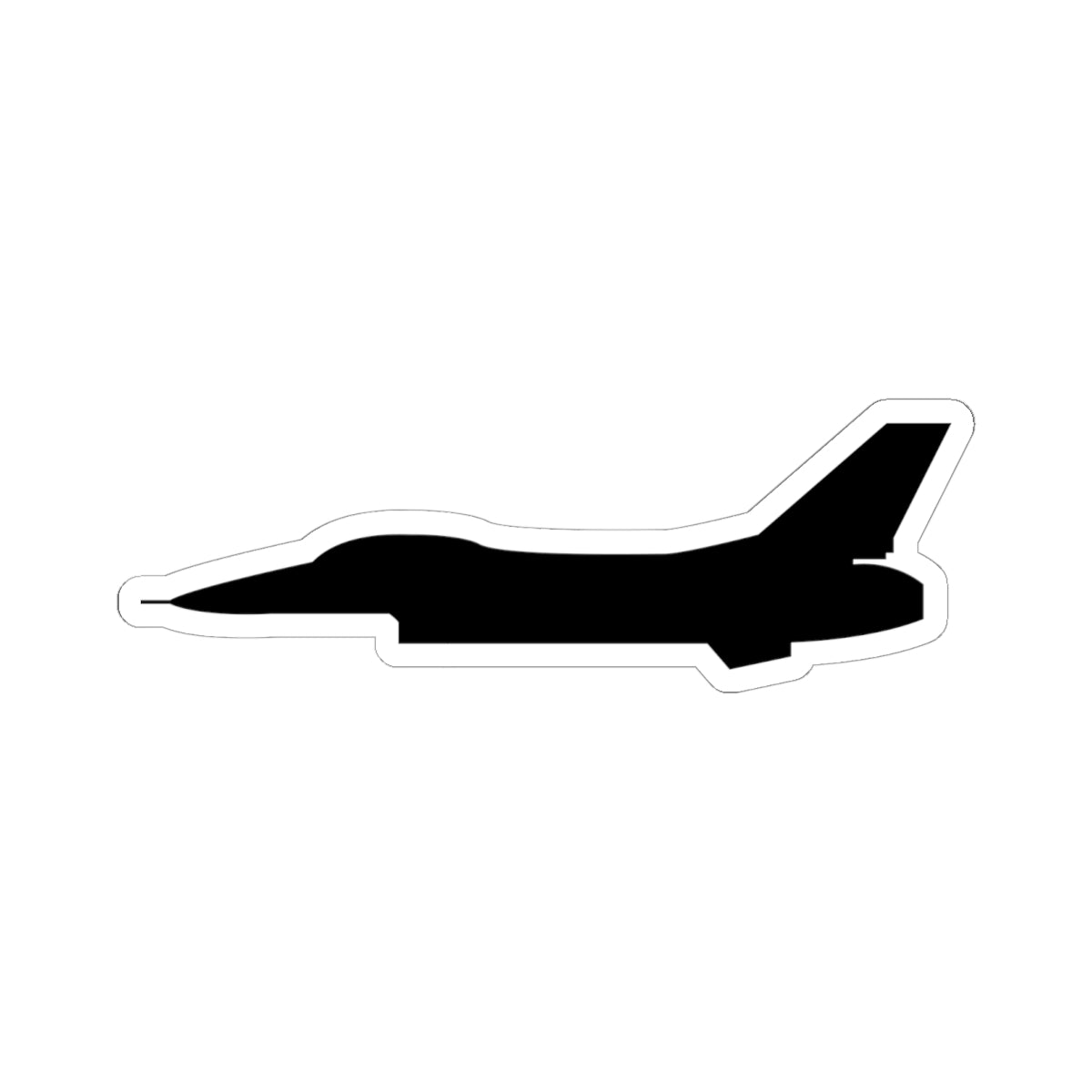 Kiss-Cut Stickers - Aircraft - F-16 - Side - Black - wo Txt X 300