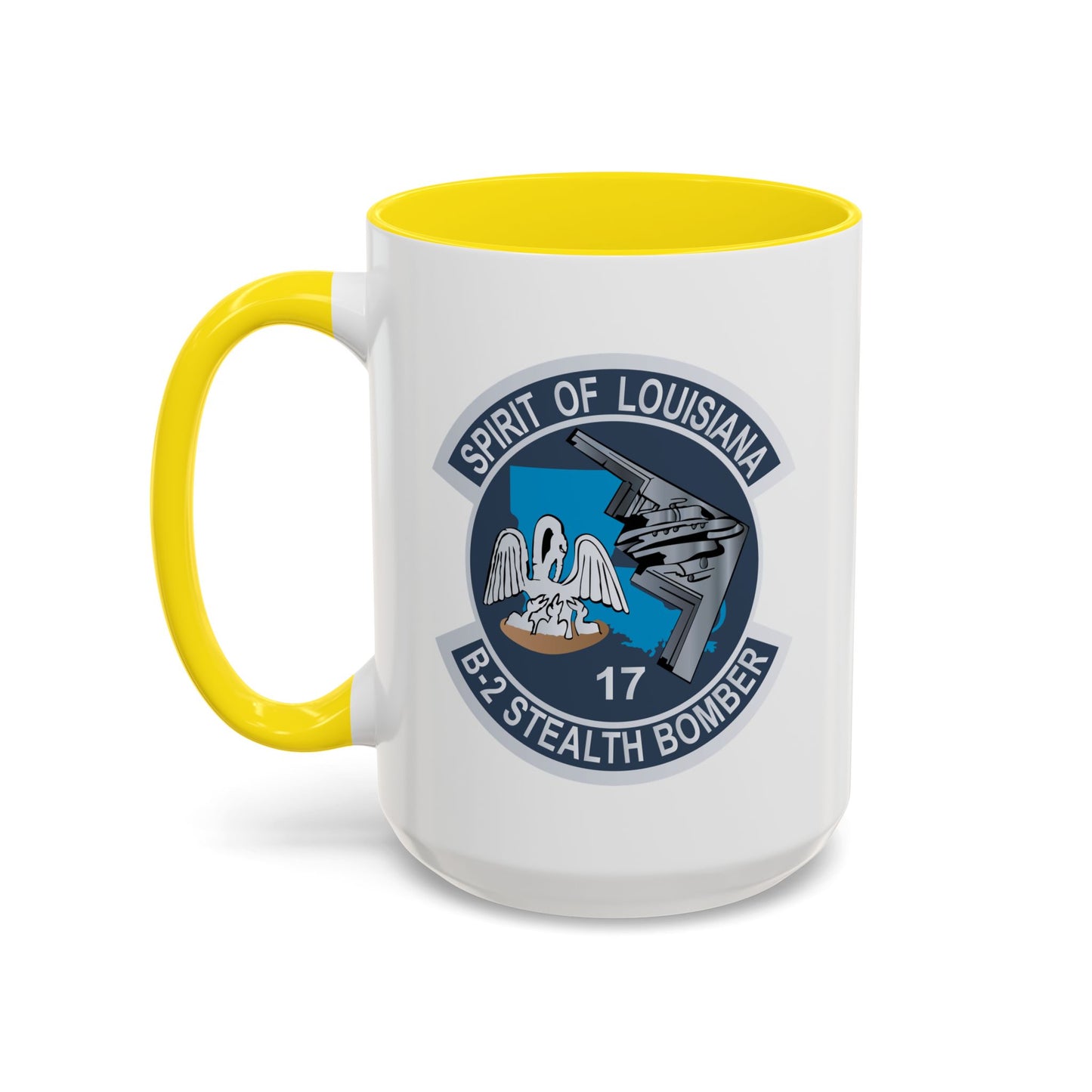 Accent Coffee Mug (11oz & 15oz) - USAF - B2 - Spirit of Louisiana - Stealth Bomber wo txt X 300