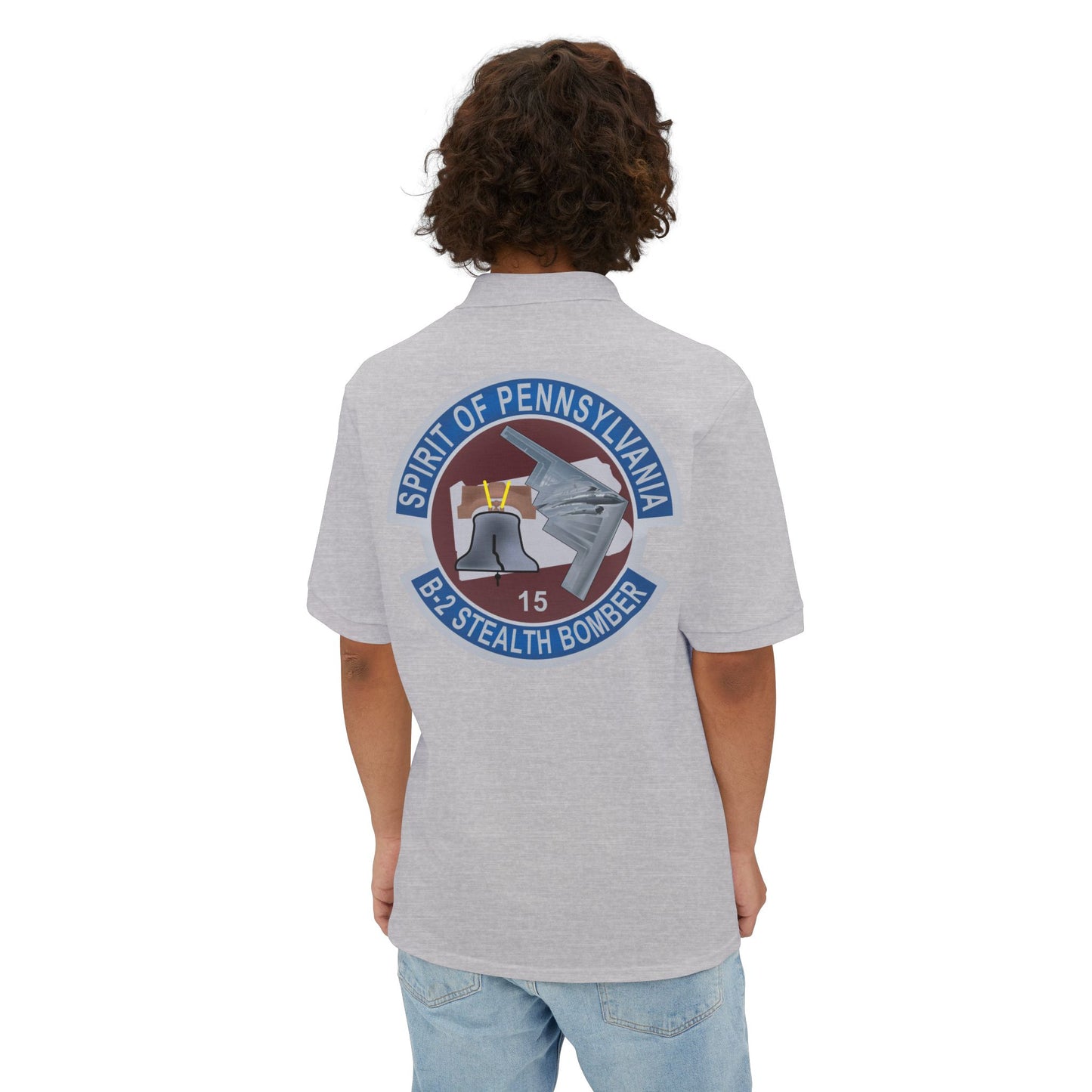 Men's Piqué Polo - USAF - B2 - Spirit of Pennsylvania Stealth Bomber wo Txt X 300