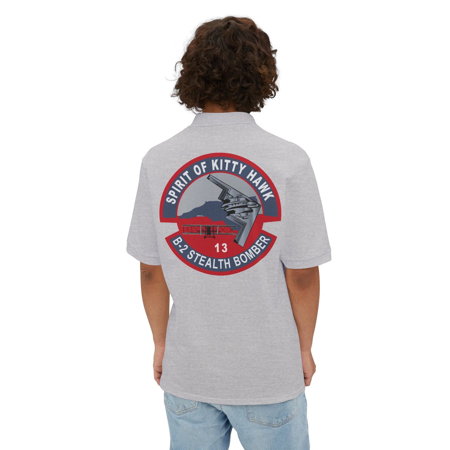 Men's Piqué Polo - USAF - B2 - Spirit of Kitty Hawk - Stealth Bomber wo txt X 300