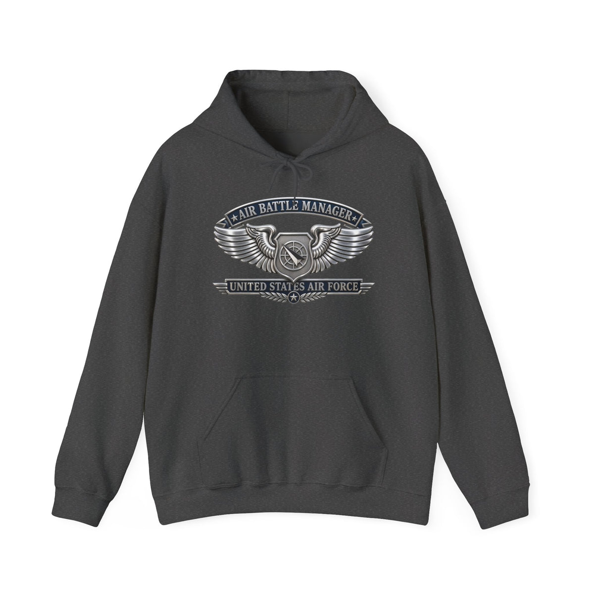 Unisex Heavy Blend Hooded Sweatshirt - USAF - Air Battle Manager Badge - United States Air Force- 3D - Enhanced
