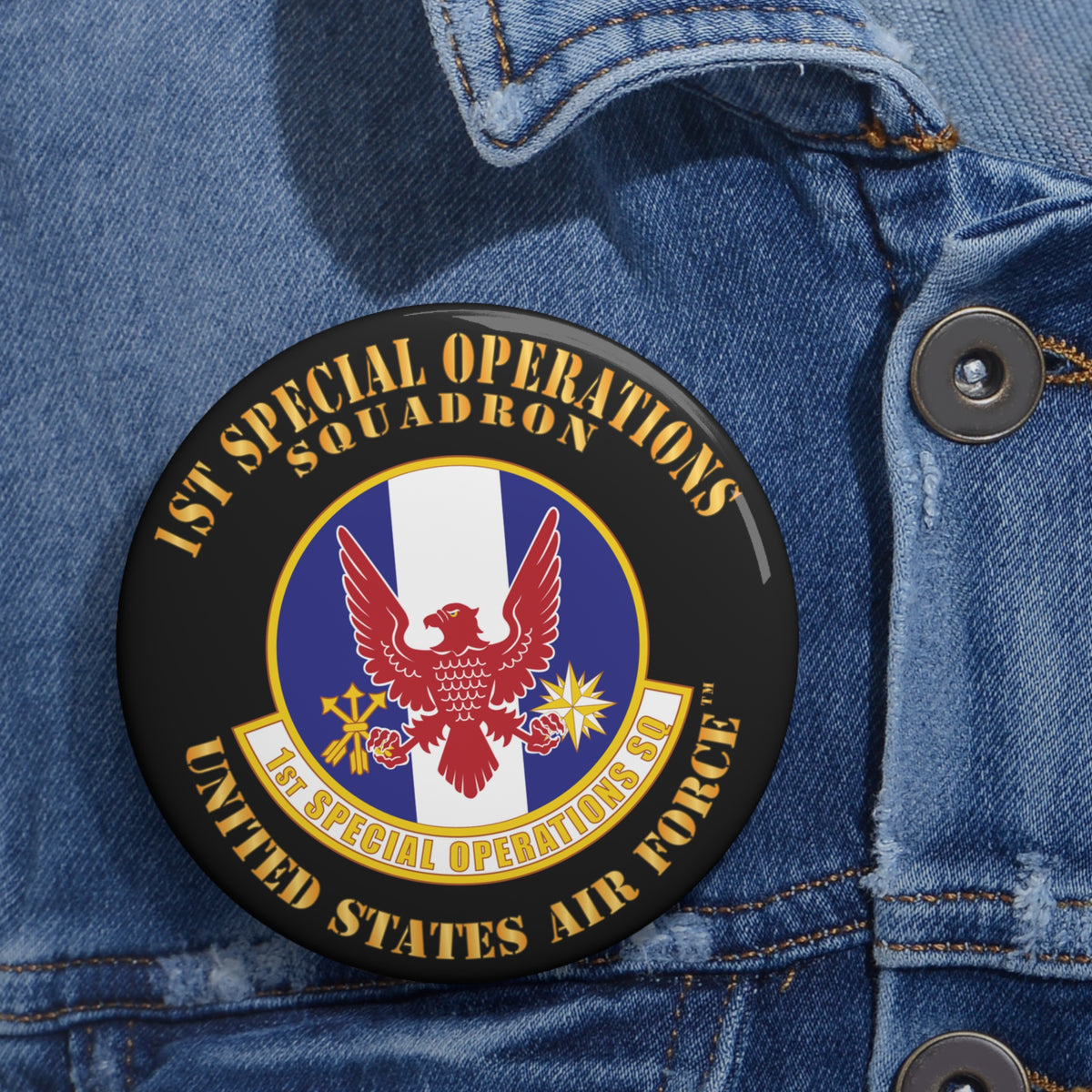 Custom Pin Button - USAF - 1st Special Operations Squadron X 300