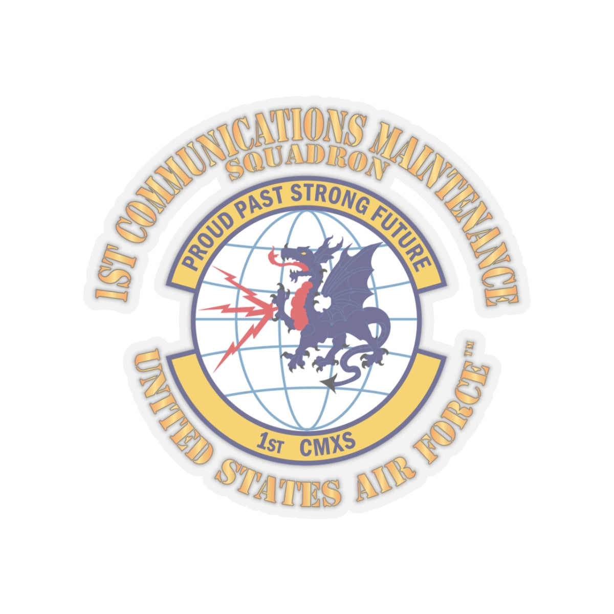 Kiss-Cut Stickers - USAF - 1st Communications Maintenance Squadron(USAFE) X 300