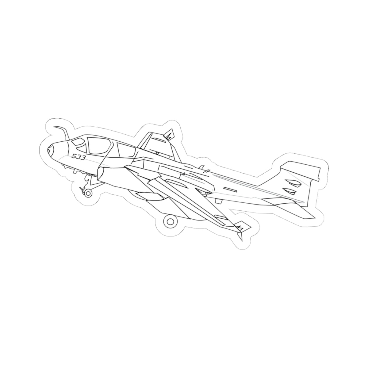 Kiss-Cut Stickers - Aircraft - F-16 -Top - LA - WO Txt X 300