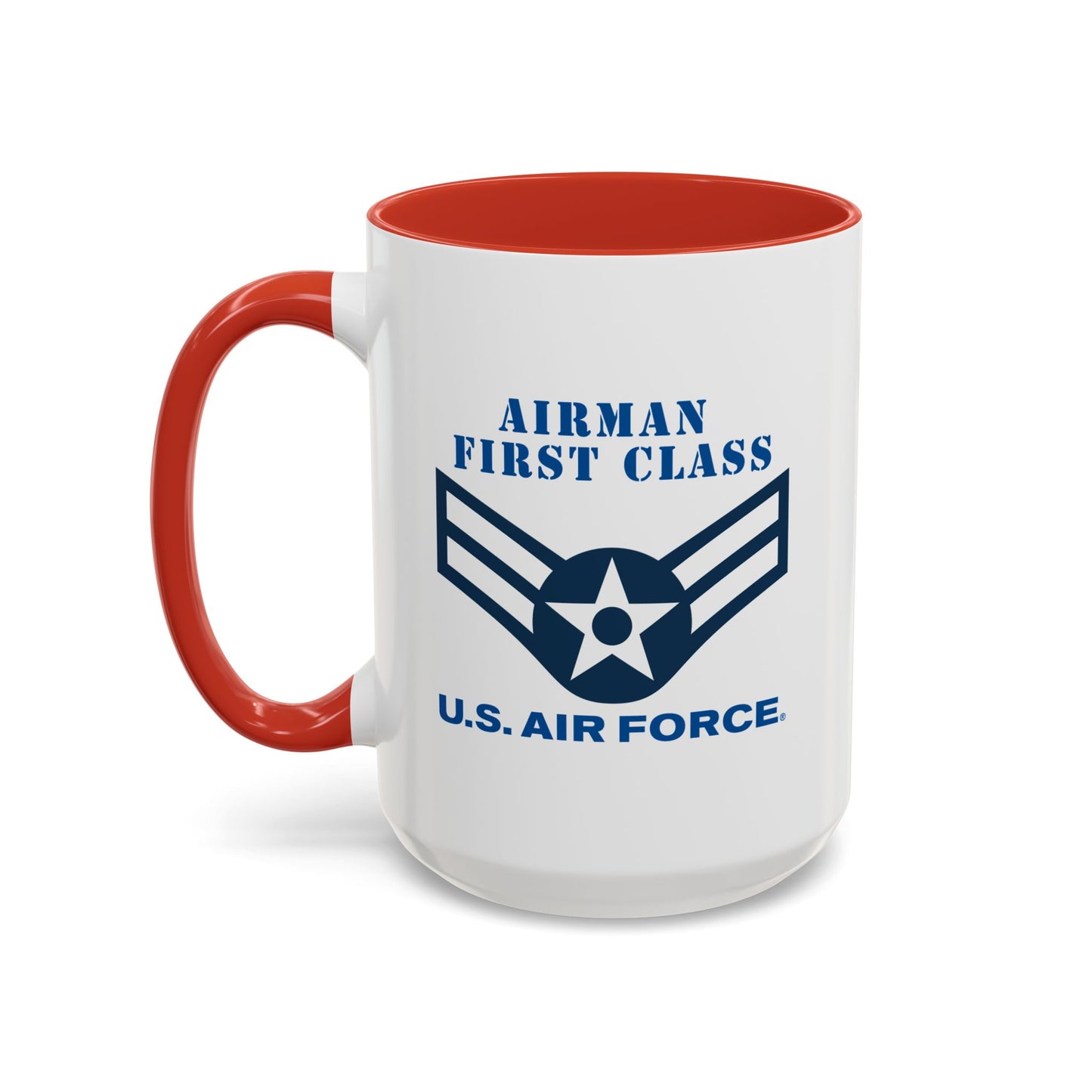 Accent Coffee Mug (11oz & 15oz) - USAF - Airman - First Class (E3) - 2020 - US Air Force w Text X 300