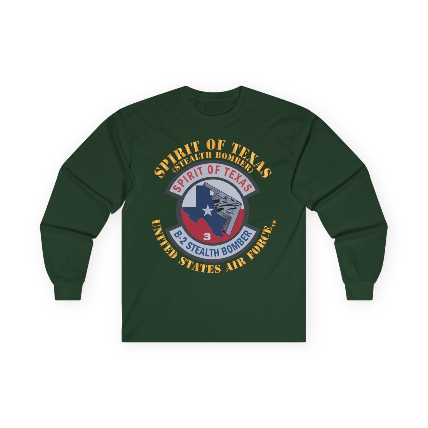Unisex Ultra Cotton Long Sleeve Tee - USAF - B2 - Spirit of Texas - Stealth Bomber X 300