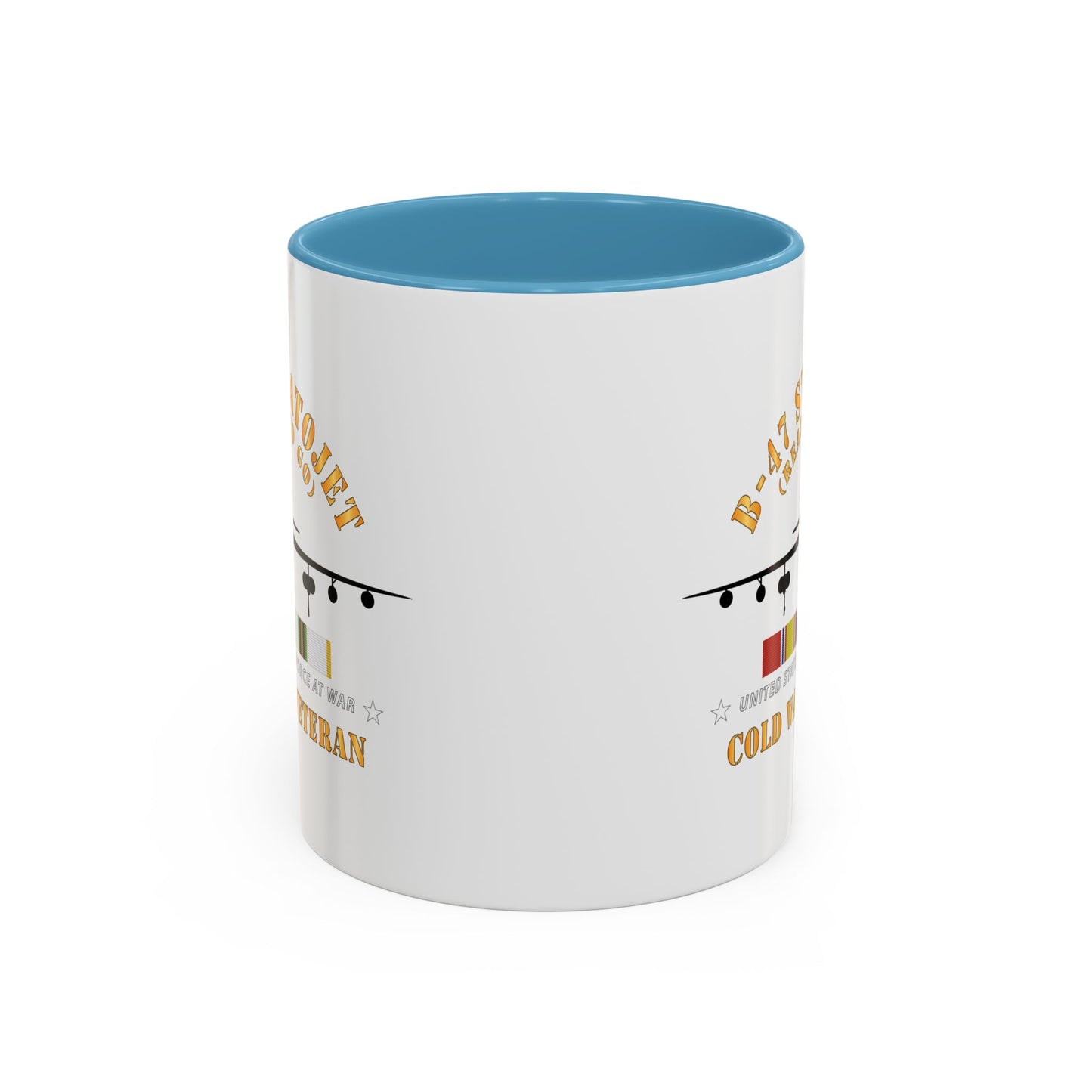Accent Coffee Mug (11oz & 15oz) - USAF - B-47 Stratojet - Ready to Go - Silhouette - Cold War Veteran X 300