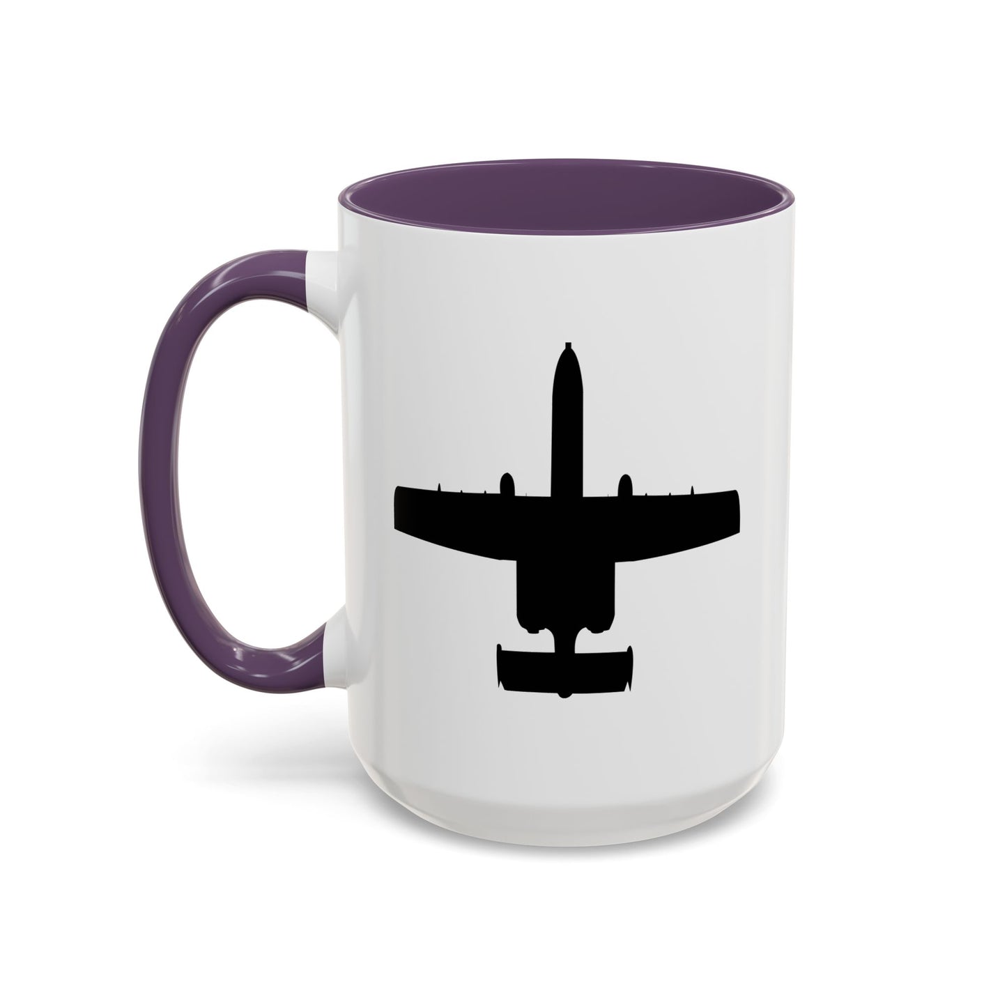 Accent Coffee Mug (11oz & 15oz) - Aircraft - USAF - A-10 Thunderbolt II - Top - Silhouette X 300