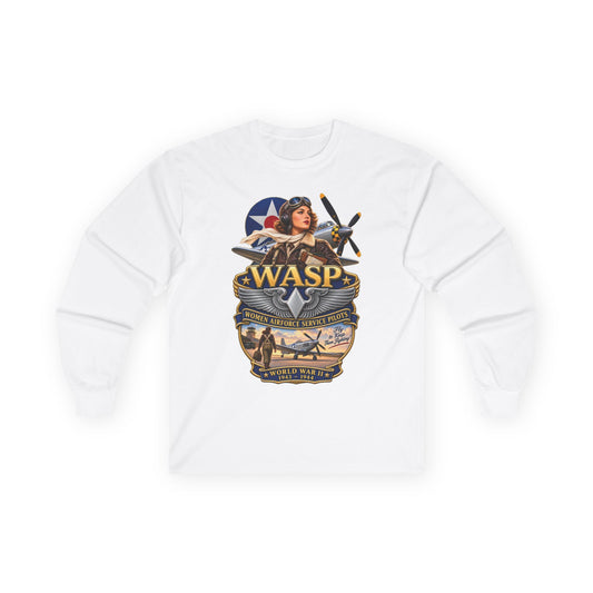 Unisex Ultra Cotton Long Sleeve Tee - WASP - Women Airforce Service Pilot - WWII - 3D - Enhanced
