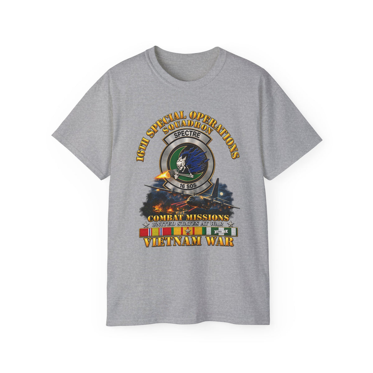 Unisex Ultra Cotton Tee - SOF - 16th SOS - Combat Missions w VN SVC - 3D - Enhanced