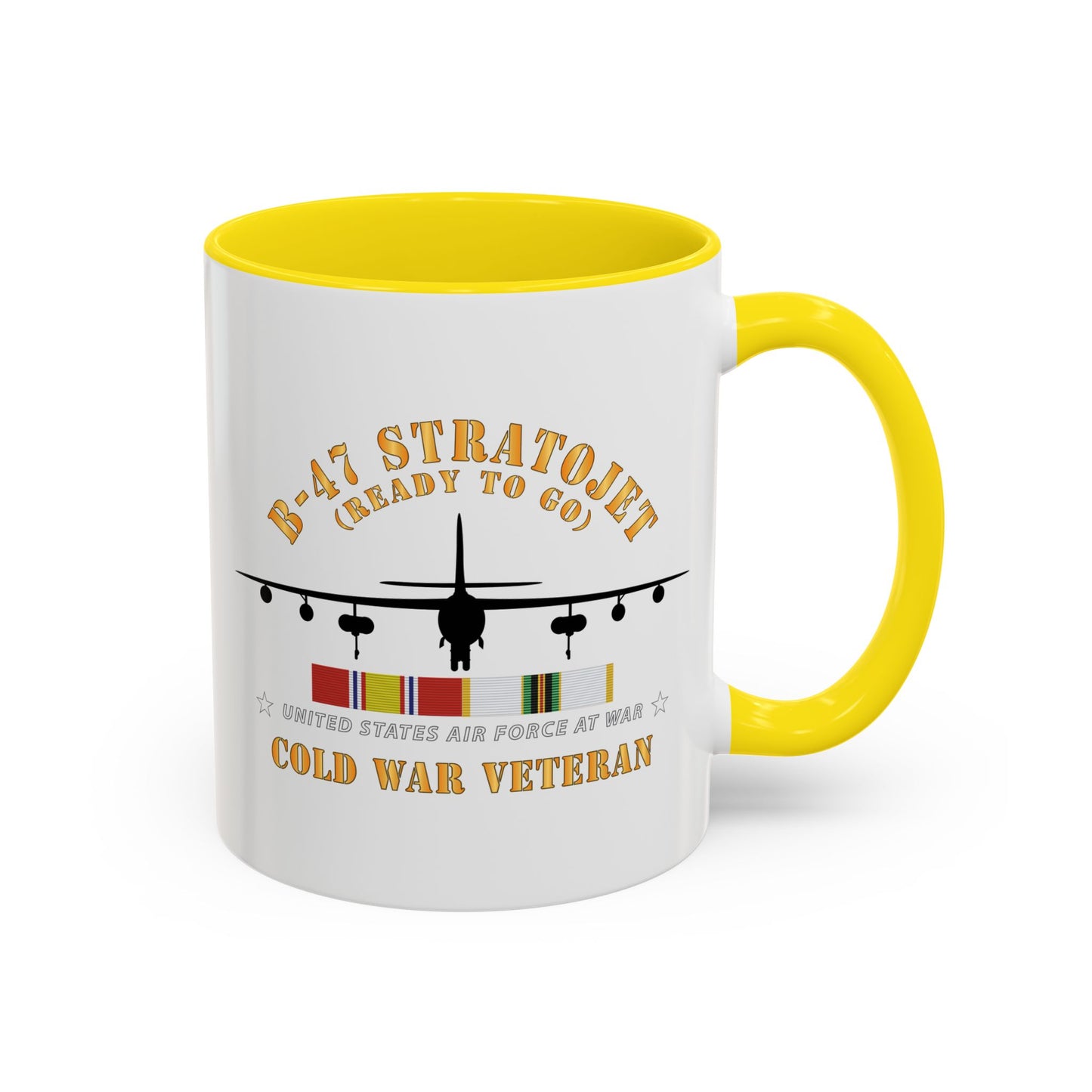 Accent Coffee Mug (11oz & 15oz) - USAF - B-47 Stratojet - Ready to Go - Silhouette - Cold War Veteran X 300