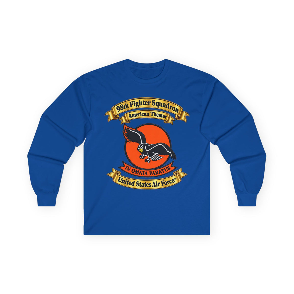 Unisex Ultra Cotton Long Sleeve Tee - 98th Fighter-Interceptor Squadron - SSI - American Theater - USAAF - 3D - Transparent