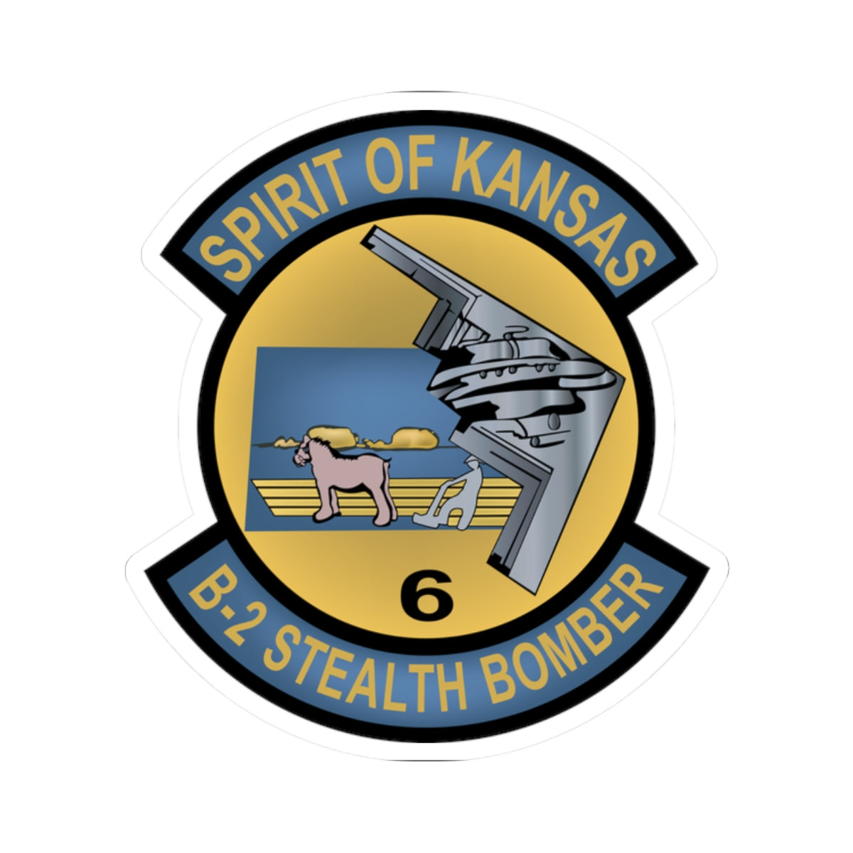 Kiss-Cut Stickers - USAF - B2 - Spirit of Kansas - Stealth Bomber wo txt X 300