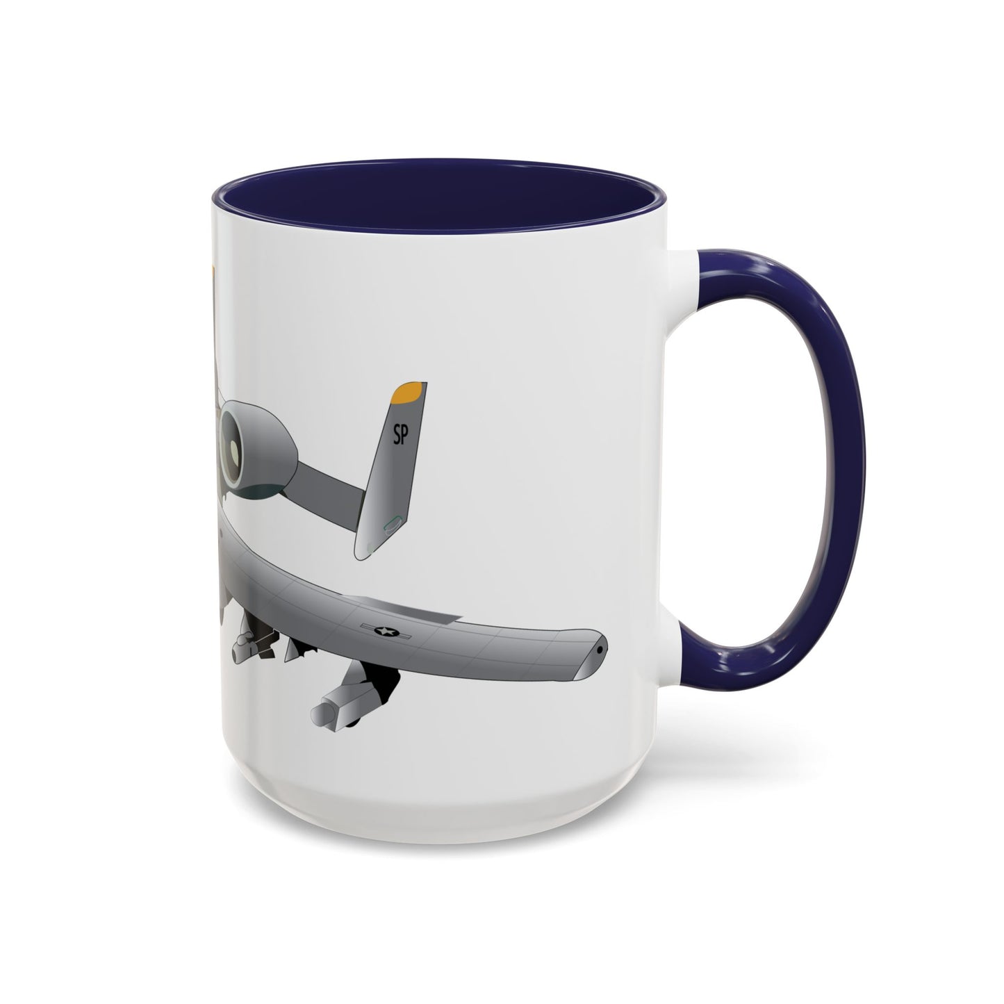 Accent Coffee Mug (11oz & 15oz) - Aircraft - A10 - Front - Top - Oblique X 300