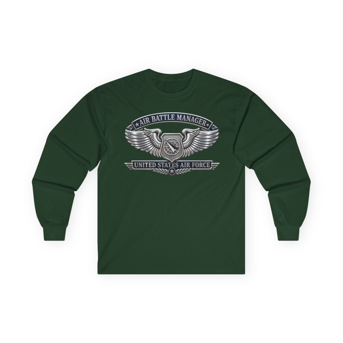 Unisex Ultra Cotton Long Sleeve Tee - USAF - Air Battle Manager Badge - United States Air Force- 3D - Enhanced