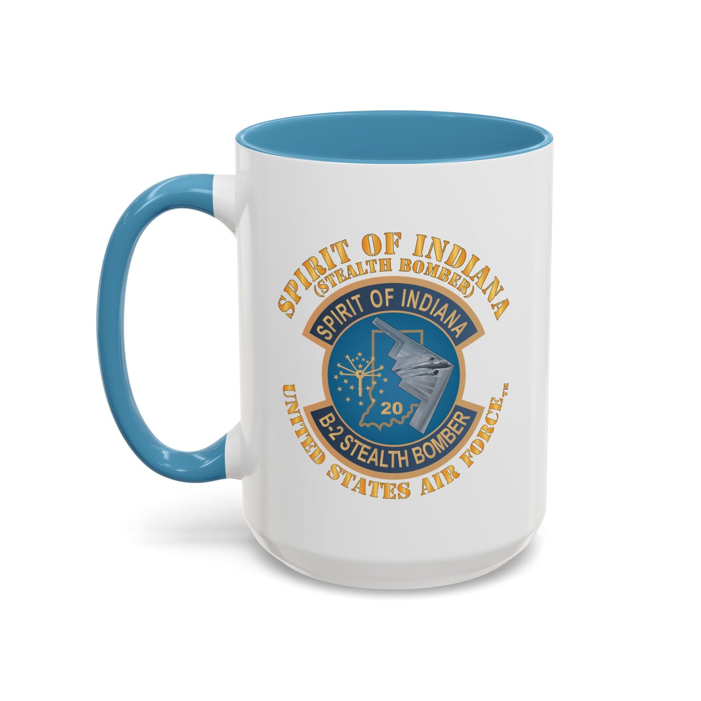 Accent Coffee Mug (11oz & 15oz) - USAF - B2 - Spirit of Indiana - Stealth Bomber X 300