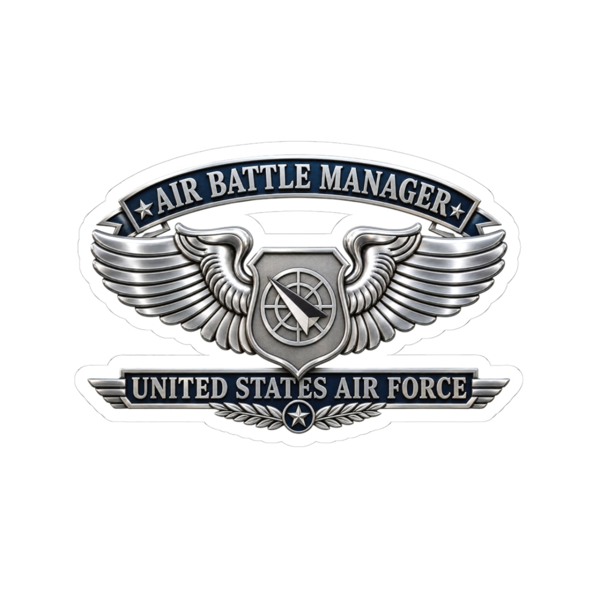 Kiss-Cut Stickers - USAF - Air Battle Manager Badge - United States Air Force- 3D - Enhanced