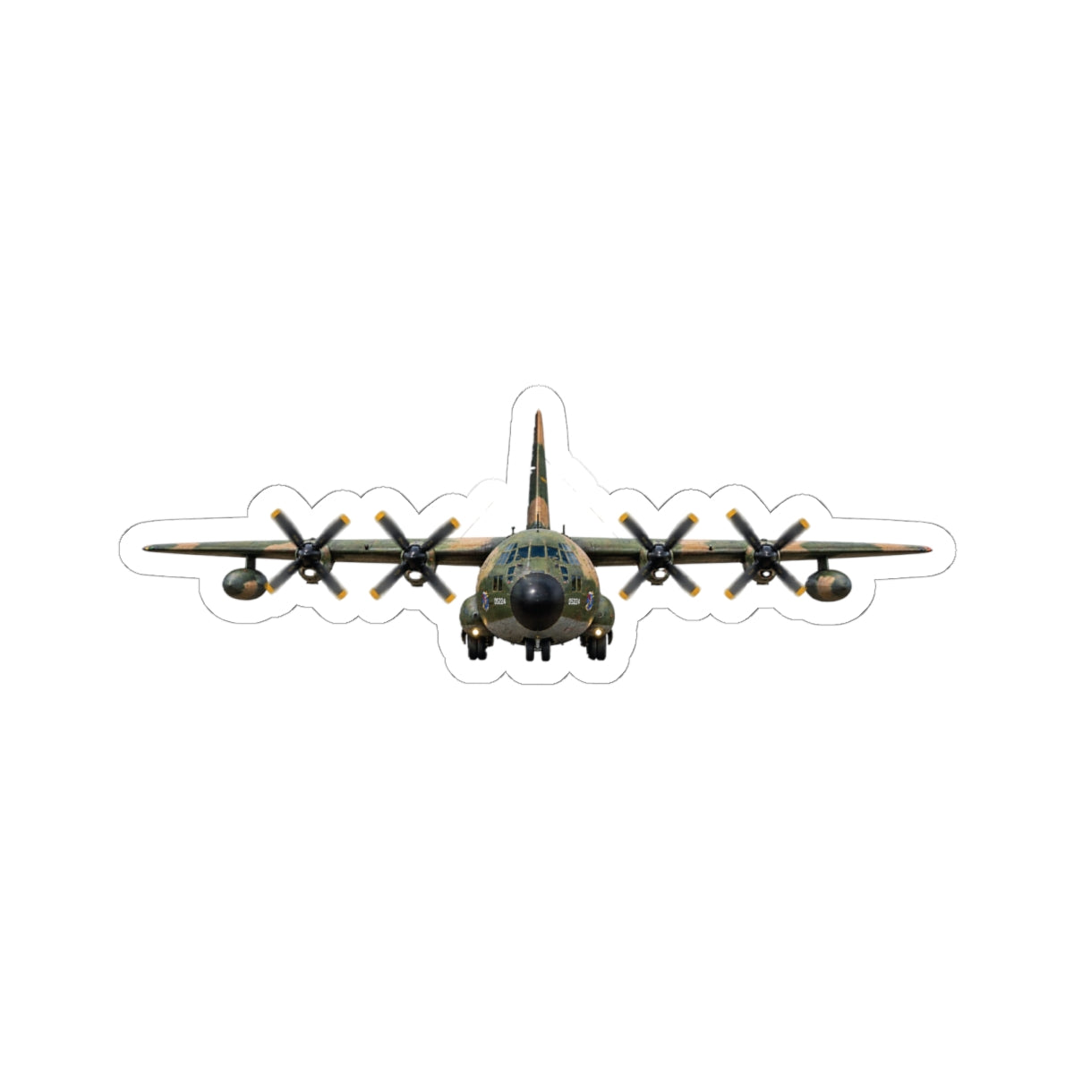 Kiss-Cut Stickers - C-130  Aircraft - Camo - FRONT