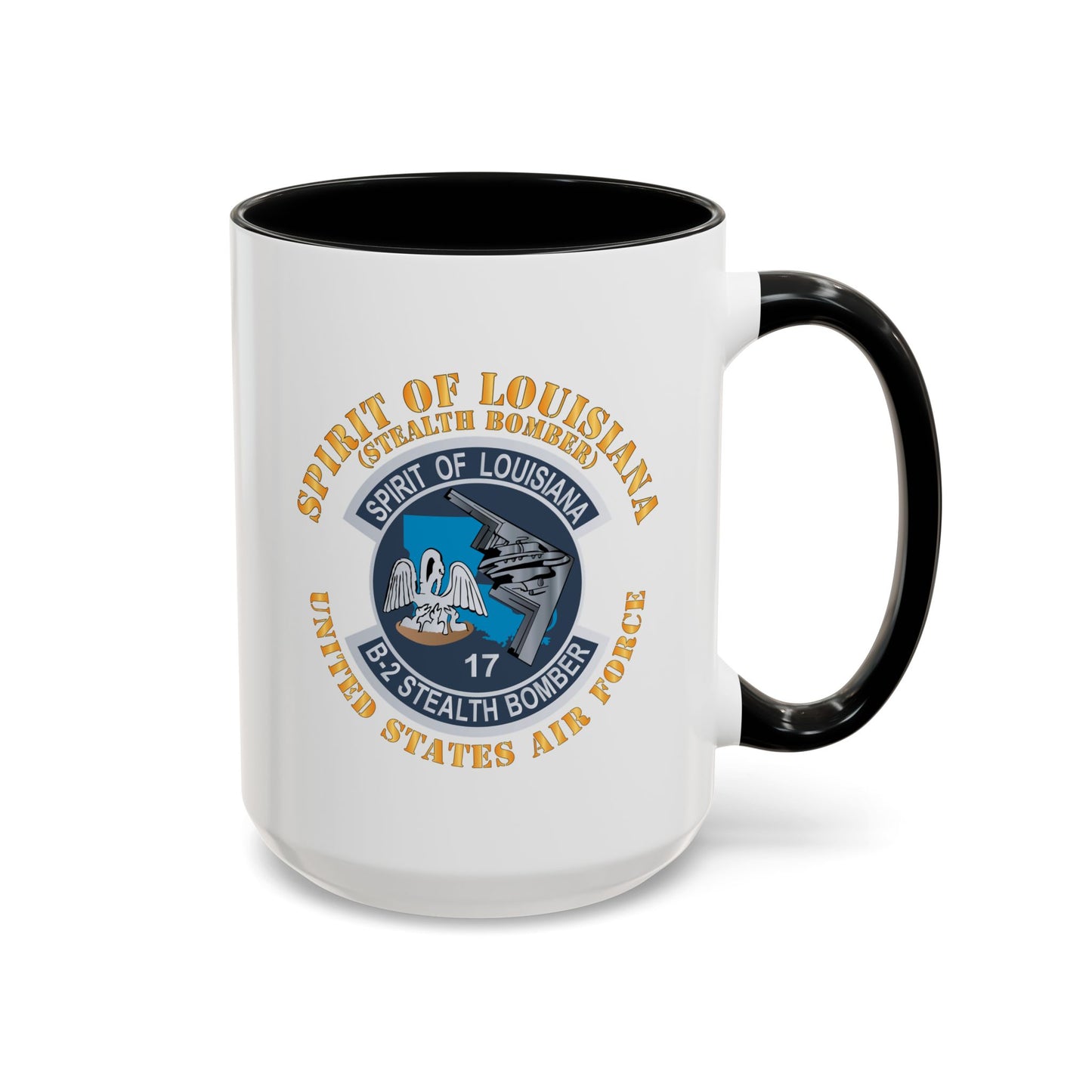 Accent Coffee Mug (11oz & 15oz) - USAF - B2 - Spirit of Louisiana - Stealth Bomber X 300