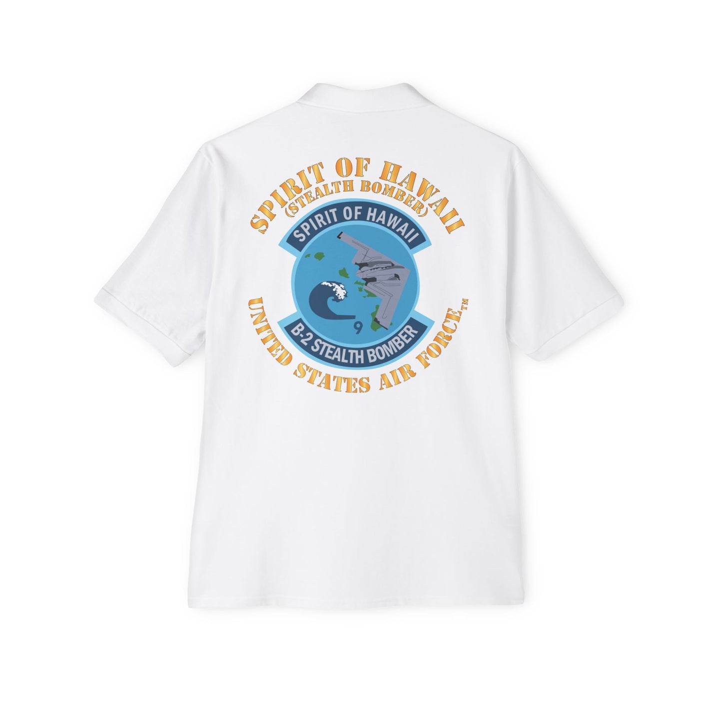 Men's Piqué Polo - USAF - B2 - Spirit of Hawaii - Stealth Bomber X 300