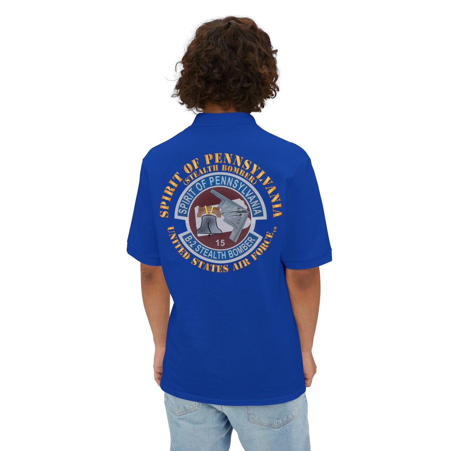 Men's Piqué Polo - USAF - B2 - Spirit of Pennsylvania Stealth Bomber X 300