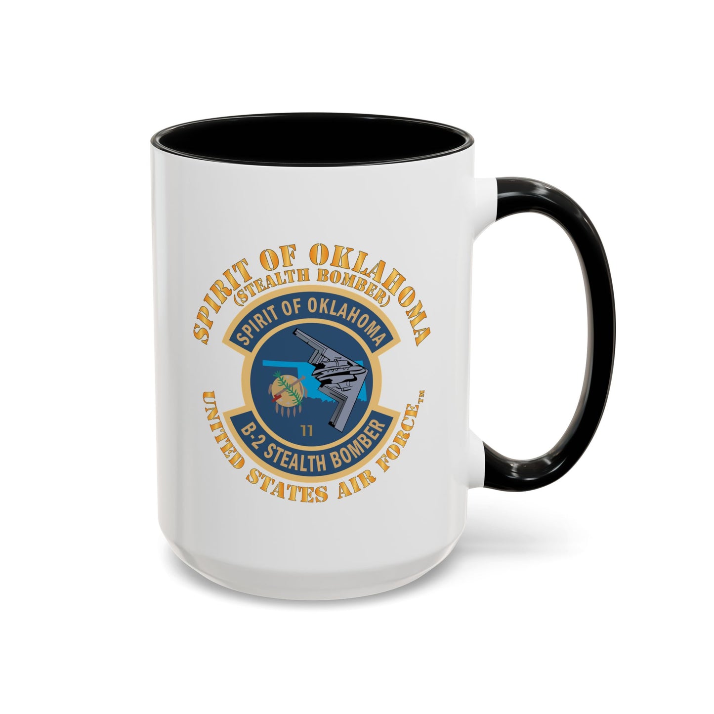 Accent Coffee Mug (11oz & 15oz) - USAF - B2 - Spirit of Oklahoma - Stealth Bomber X 300