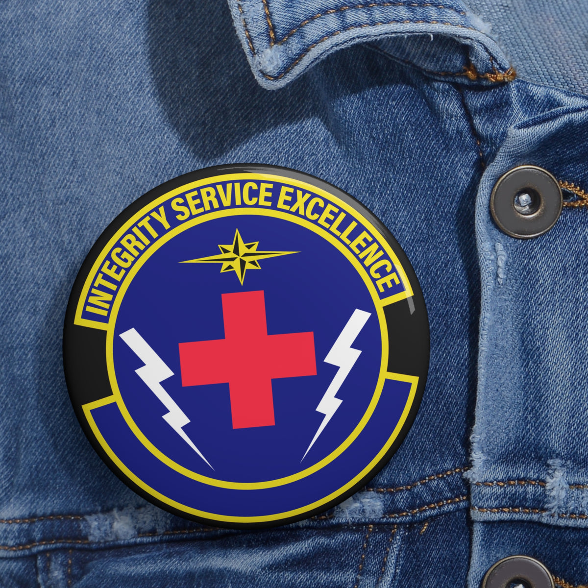 Custom Pin Button - USAF - 10th Healthcare Operations Sq wo txt