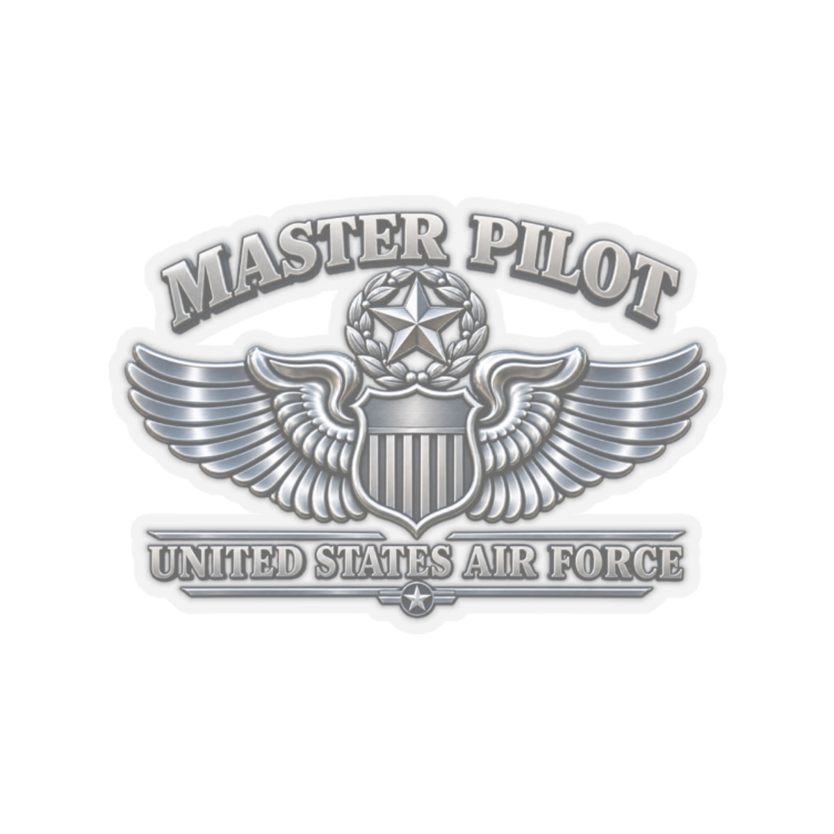 Kiss-Cut Stickers - USAF - Master Pilot Badge - United States Air Force - 3D - Enhanced