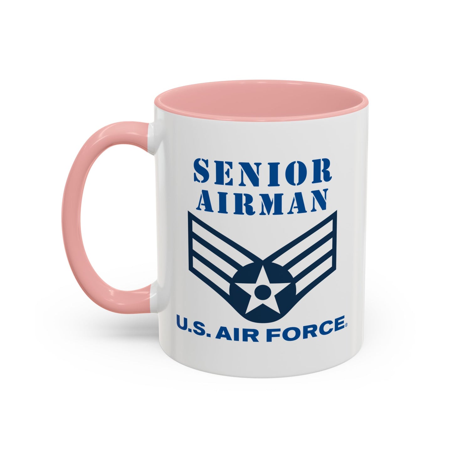 Accent Coffee Mug (11oz & 15oz) - USAF - Senior Airman (E4) - 2020 - US Air Force w Text X 300