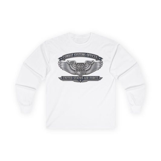 Unisex Ultra Cotton Long Sleeve Tee - USAF - Combat Systems Officer Badge - United States Air Force - 3D - Enhanced