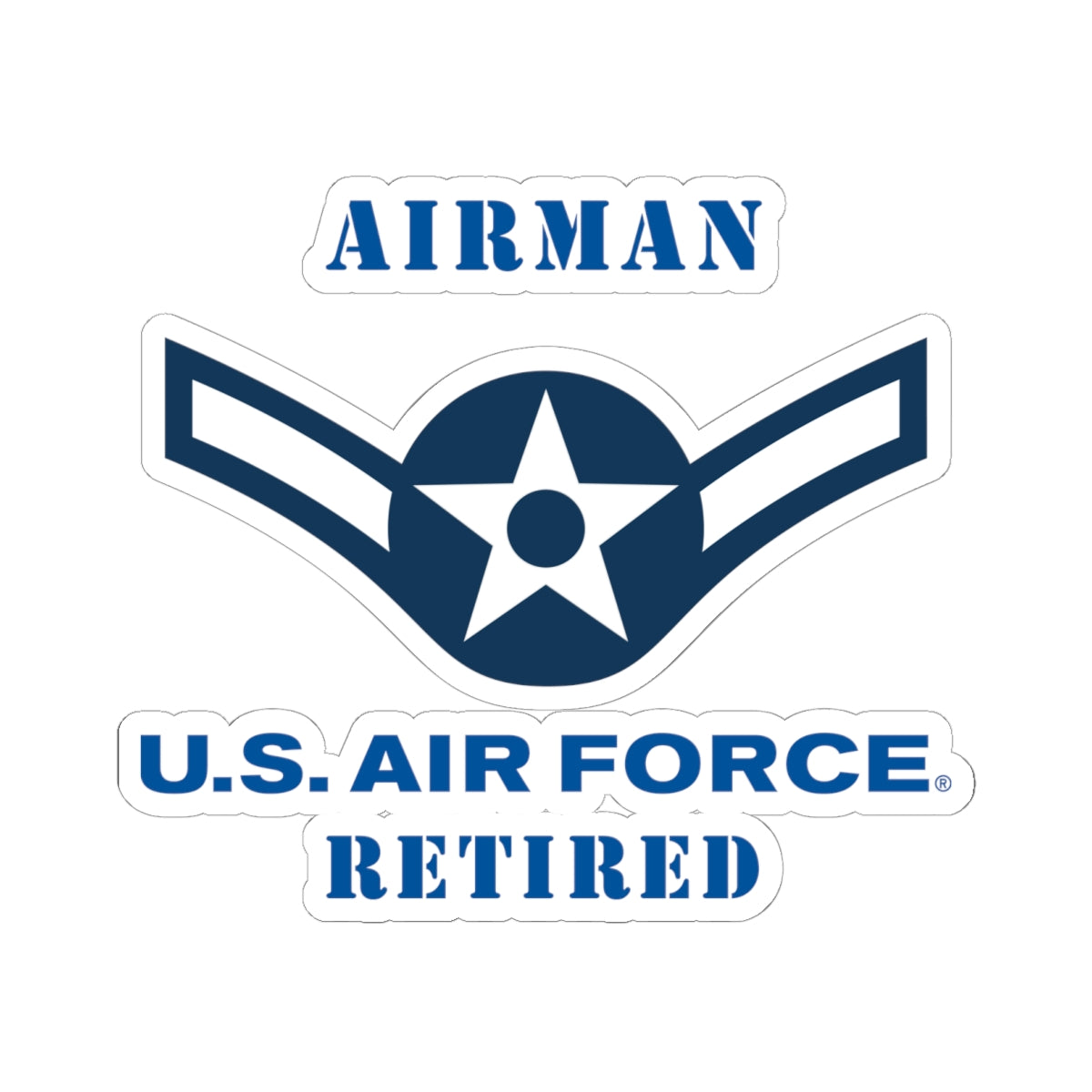 Kiss-Cut Stickers - USAF - Airman (E2) - 2020 - US Air Force - Retired