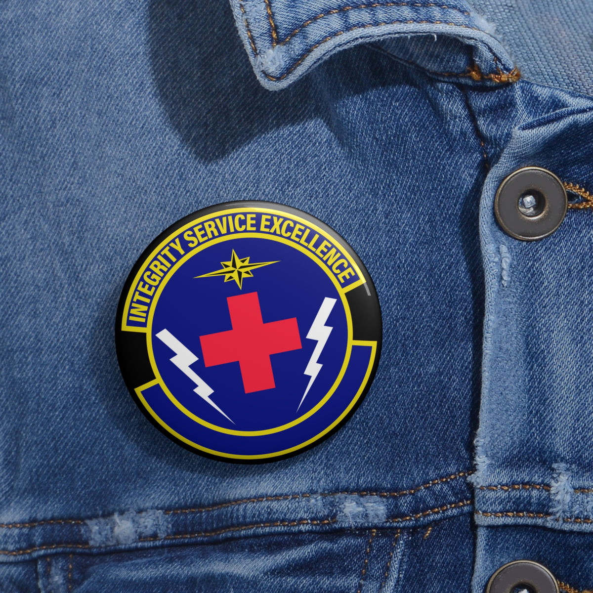 Custom Pin Button - USAF - 10th Healthcare Operations Sq wo txt
