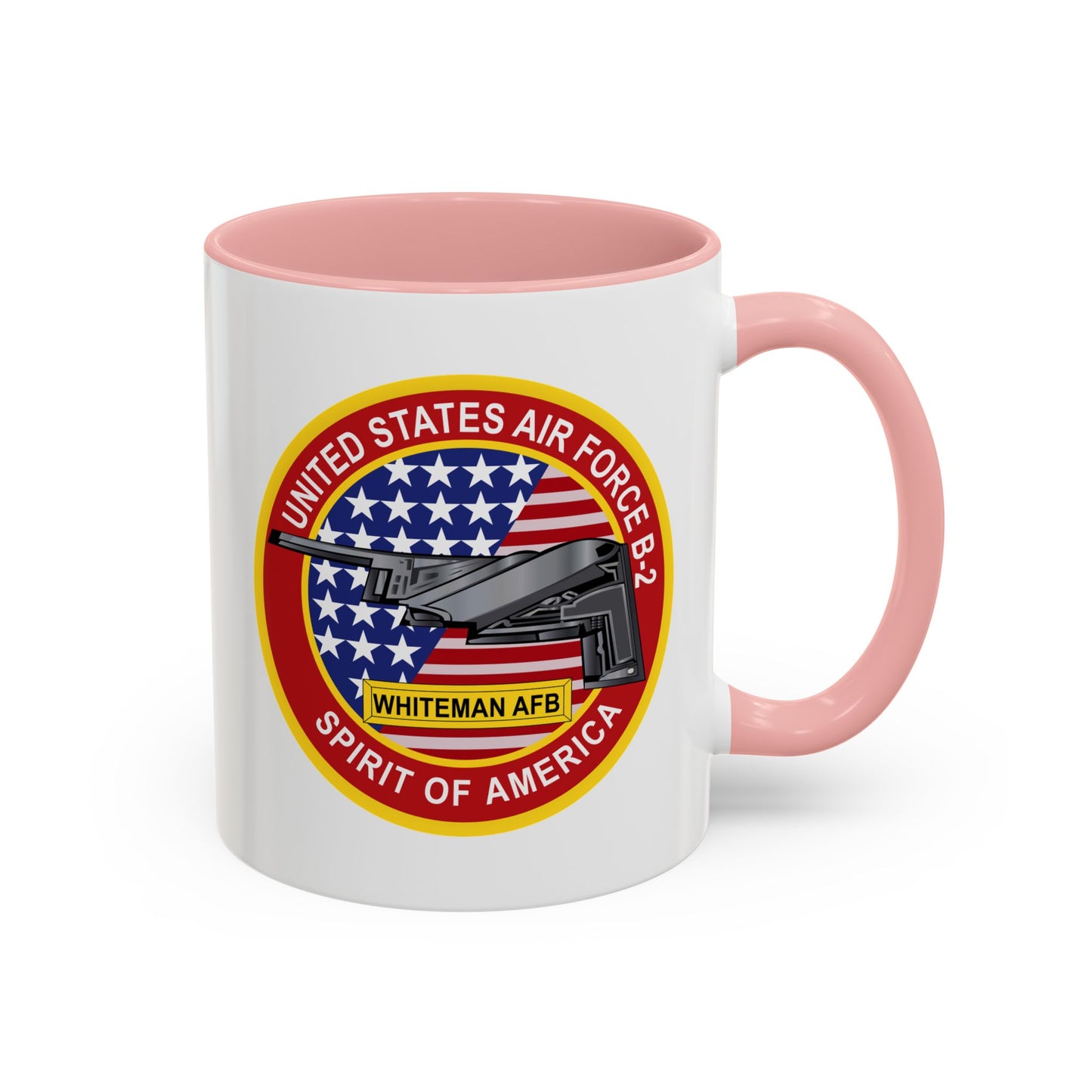 Accent Coffee Mug (11oz & 15oz) - USAF - B2 - Spirit - Stealth Bomber wo Txt