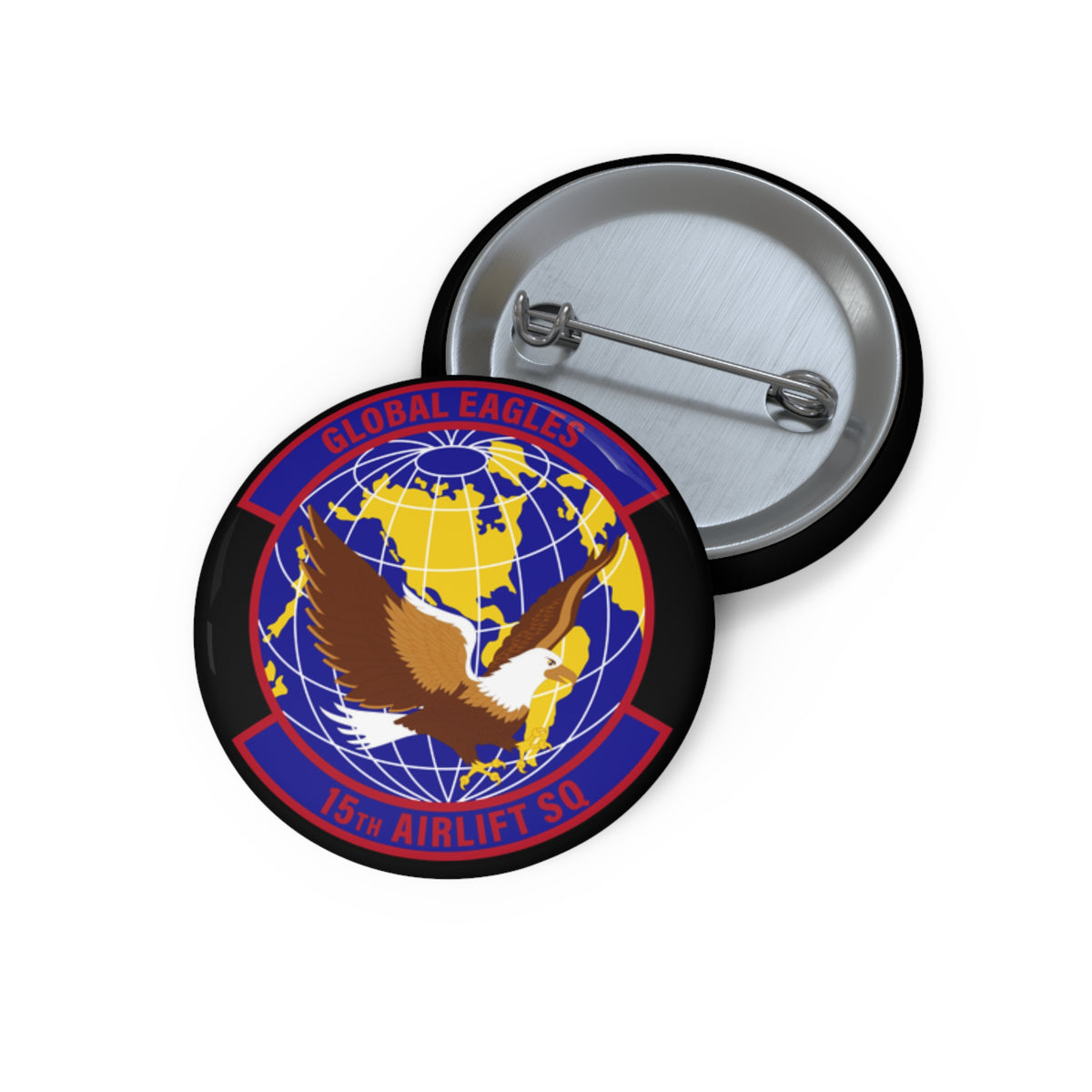 Custom Pin Button - USAF - 15th Airlift Squadron wo txt