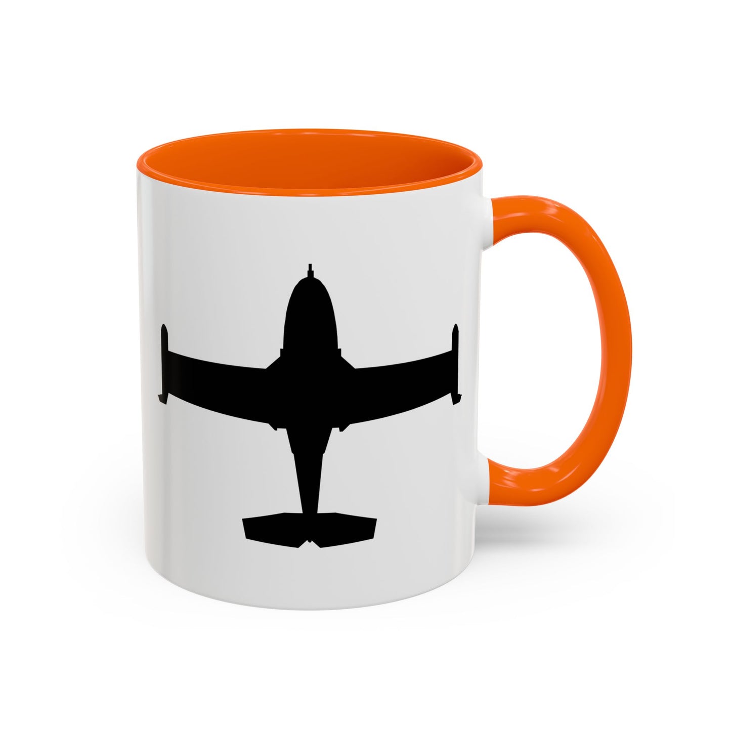Accent Coffee Mug (11oz & 15oz) - Aircraft - A-37-Trainer - Top - Silhouette X 300