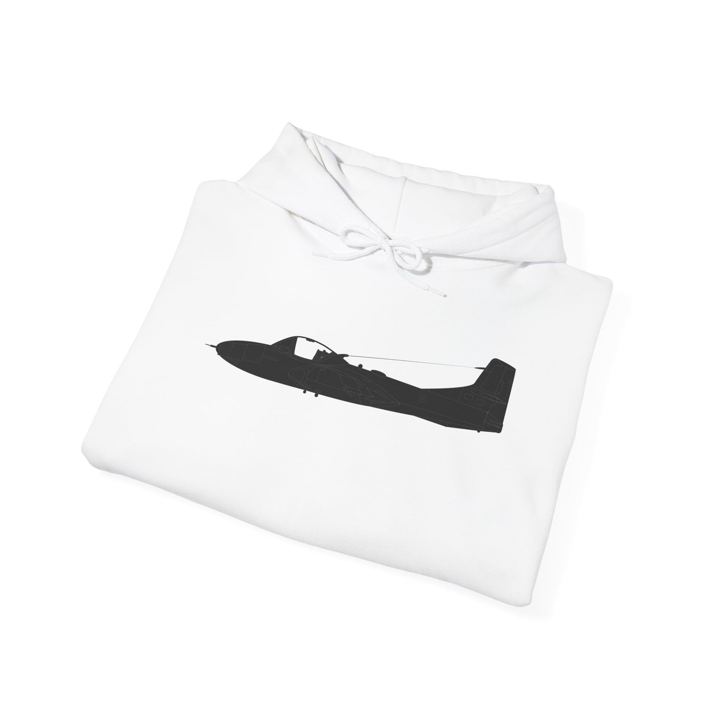 Unisex Heavy Blend Hooded Sweatshirt - Aircraft - T-37-Trainer - Side - Black - Metal X 300