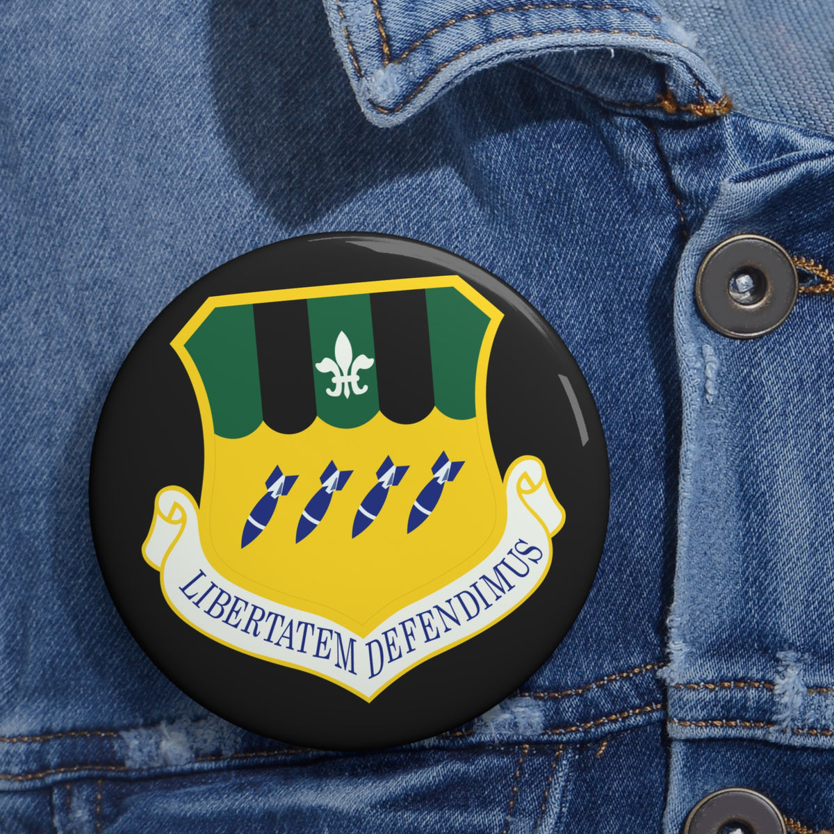 Custom Pin Button - USAF - 2d Bomb Wing wo txt