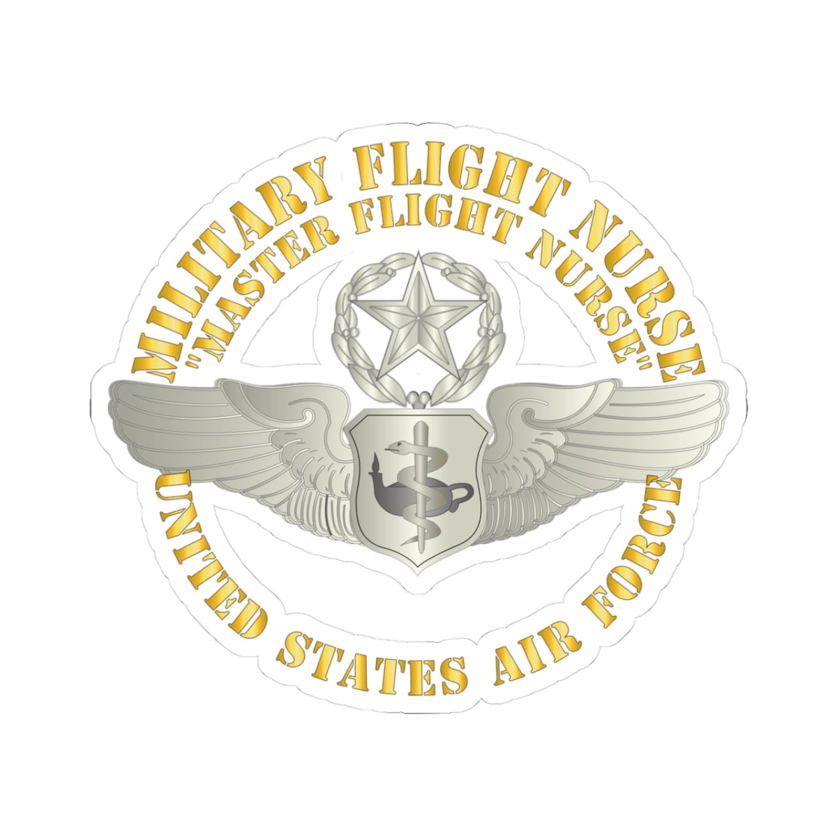 Kiss-Cut Stickers - USAF - Military Flight Nurse - Flight Nurse - Master