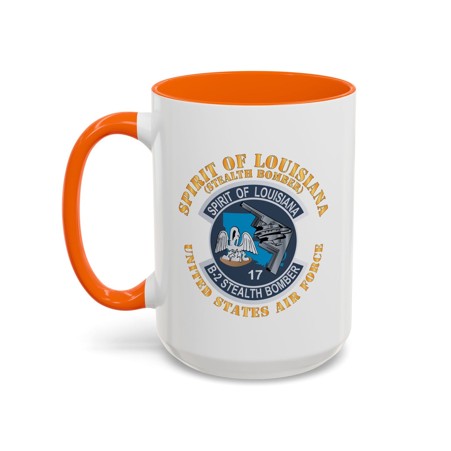 Accent Coffee Mug (11oz & 15oz) - USAF - B2 - Spirit of Louisiana - Stealth Bomber X 300