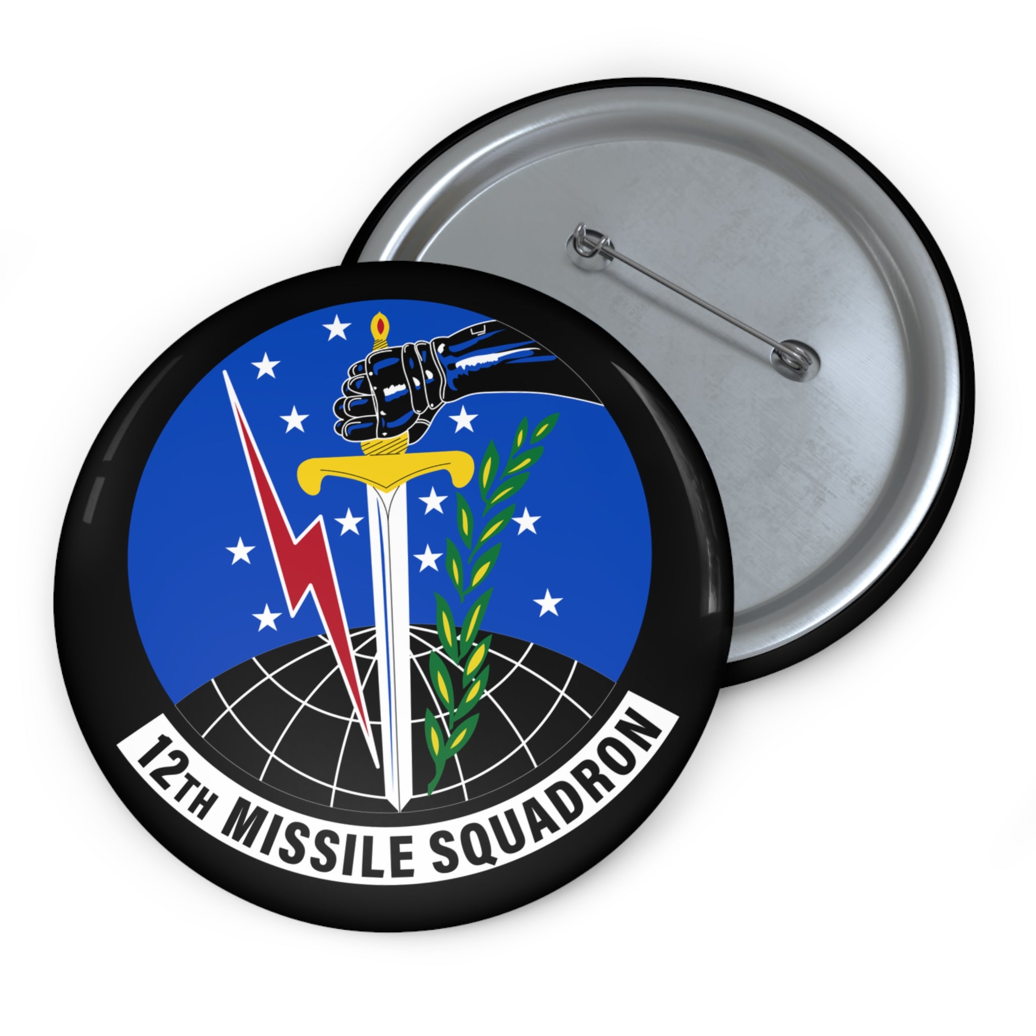 12th Missile Squadron Pin Button | Air Force Stickers Plus