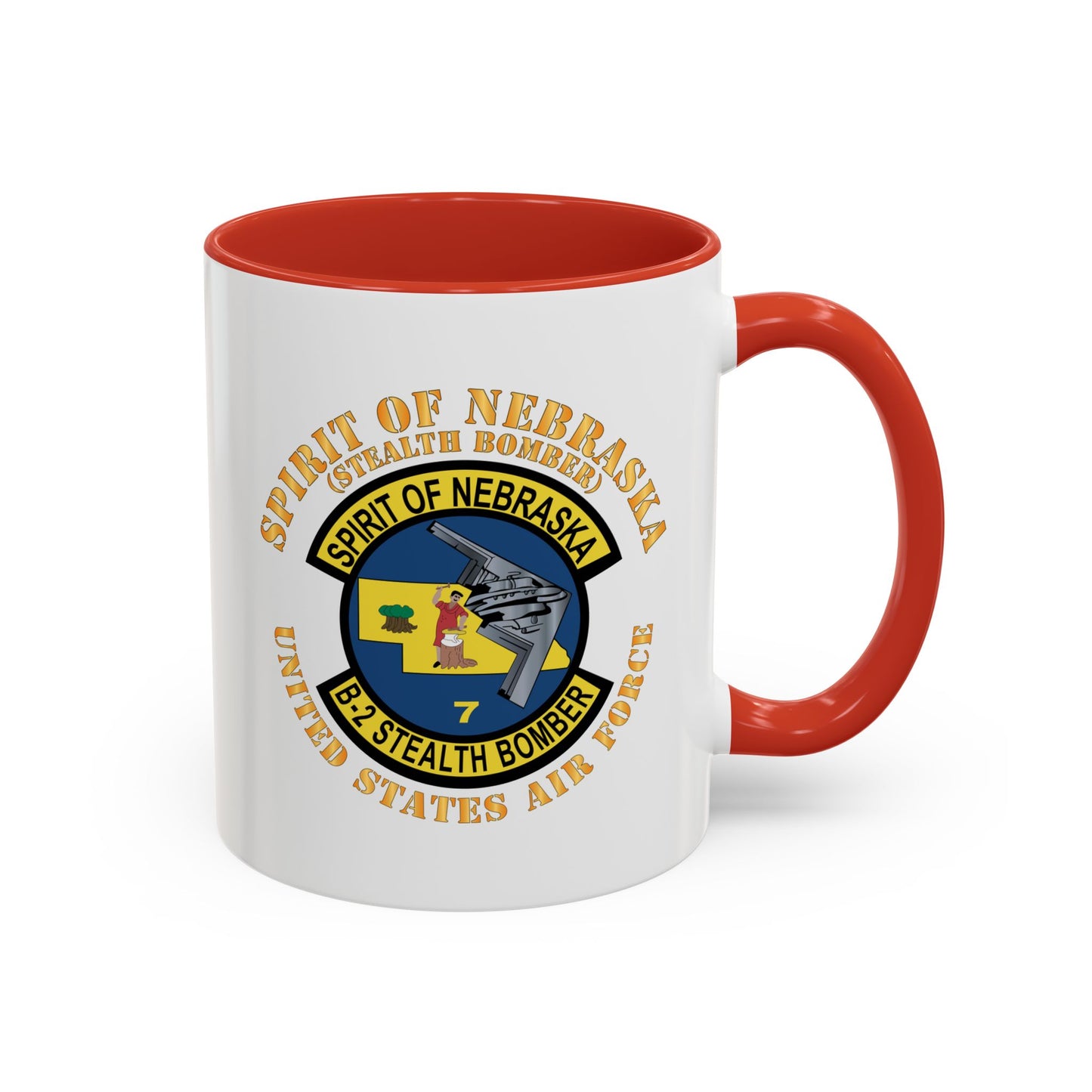 Accent Coffee Mug (11oz & 15oz) - USAF - B2 - Spirit of Nebraska - Stealth Bomber X 300