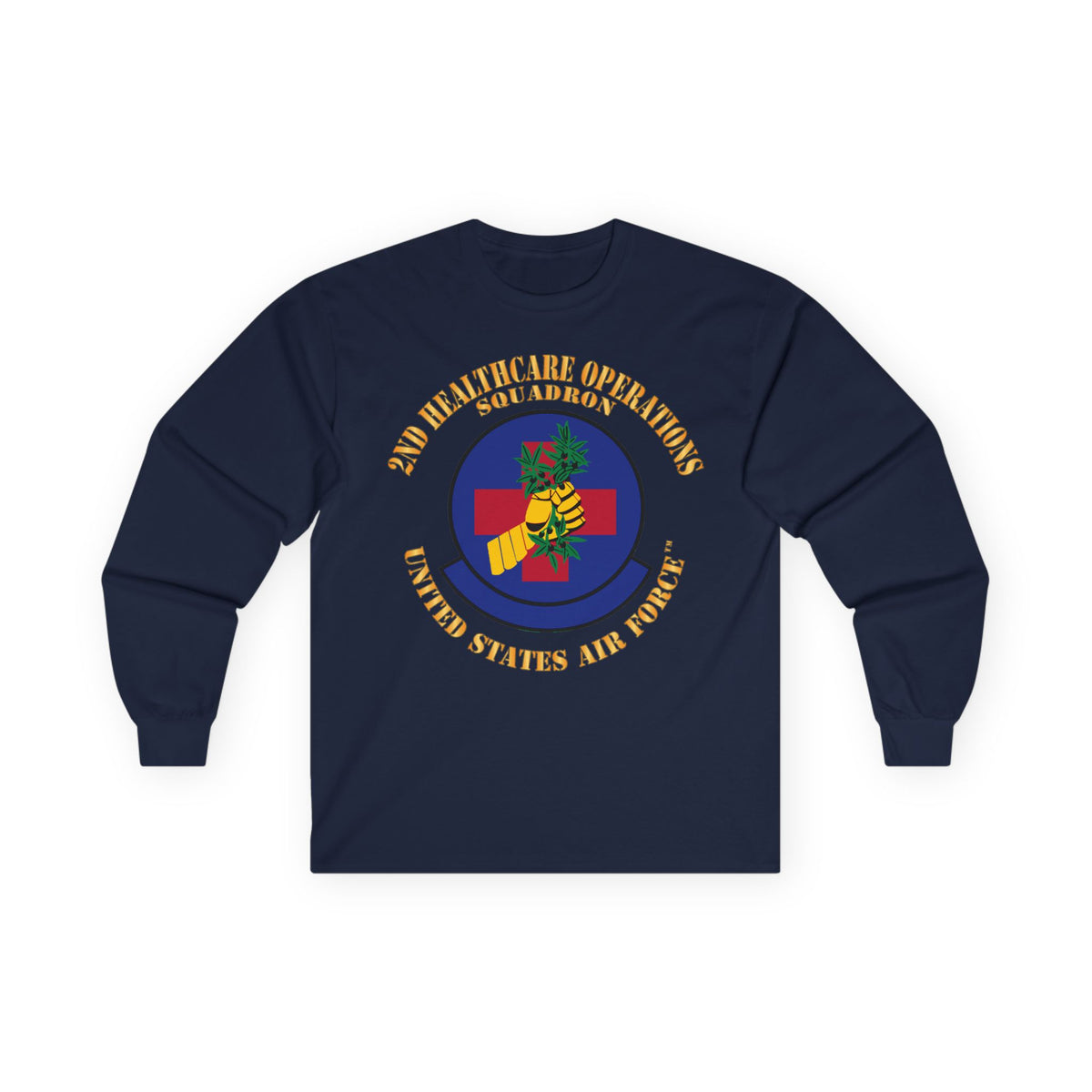 Unisex Ultra Cotton Long Sleeve Tee - USAF - 2nd Healthcare Operations Squadron