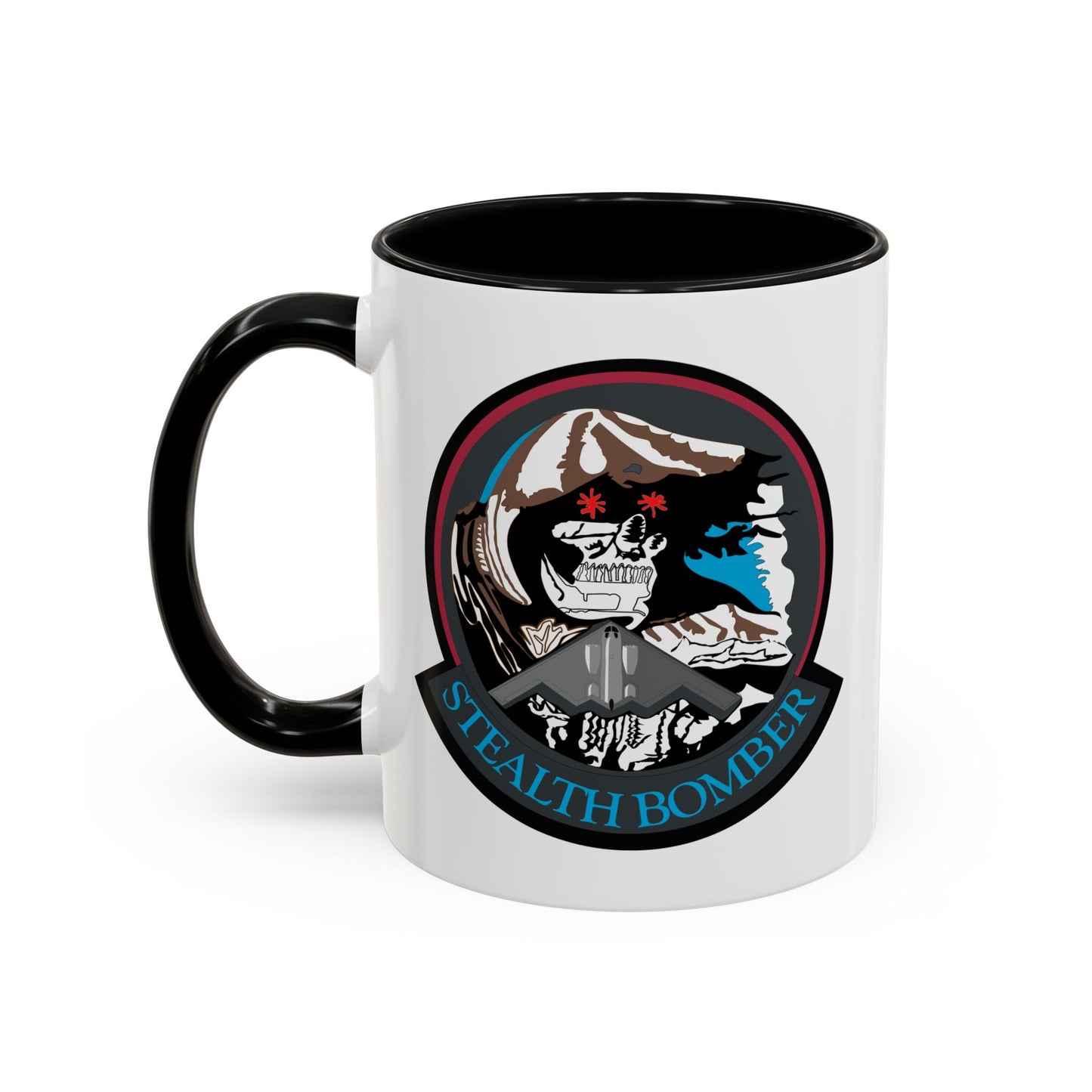 Accent Coffee Mug (11oz & 15oz) - USAF - B2 - Grim Reaper - Stealth Bomber wo txt X 300