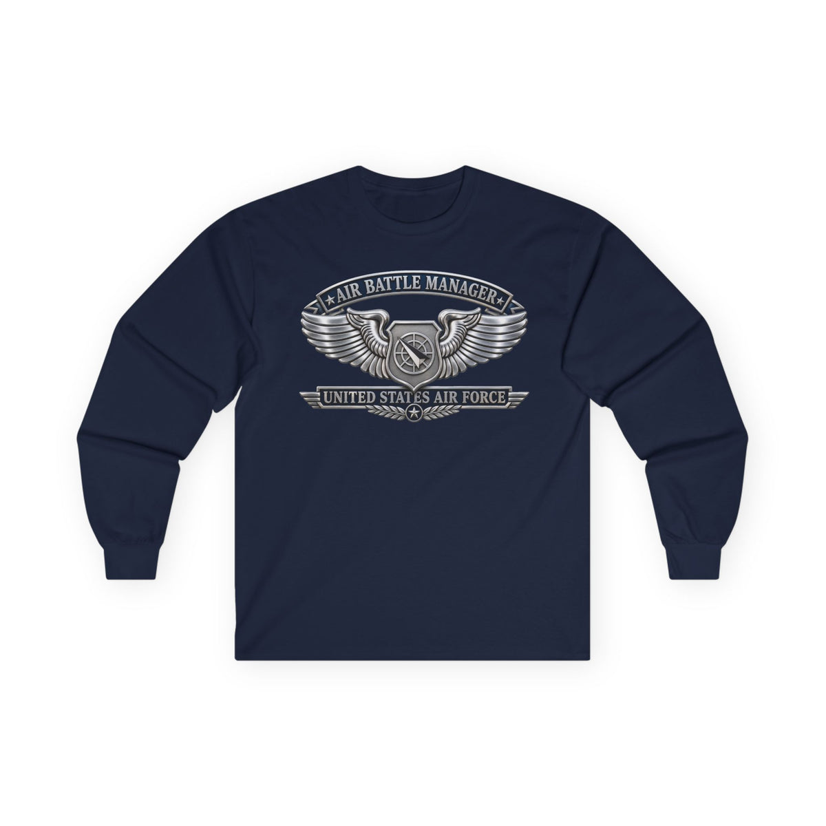 Unisex Ultra Cotton Long Sleeve Tee - USAF - Air Battle Manager Badge - United States Air Force- 3D - Enhanced