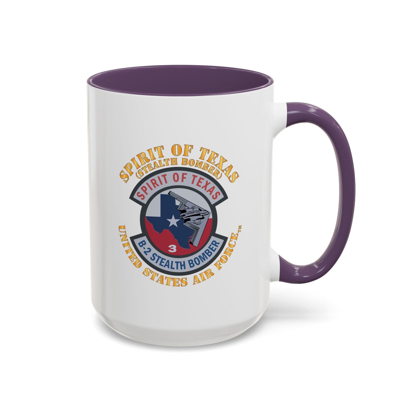 Accent Coffee Mug (11oz & 15oz) - USAF - B2 - Spirit of Texas - Stealth Bomber X 300