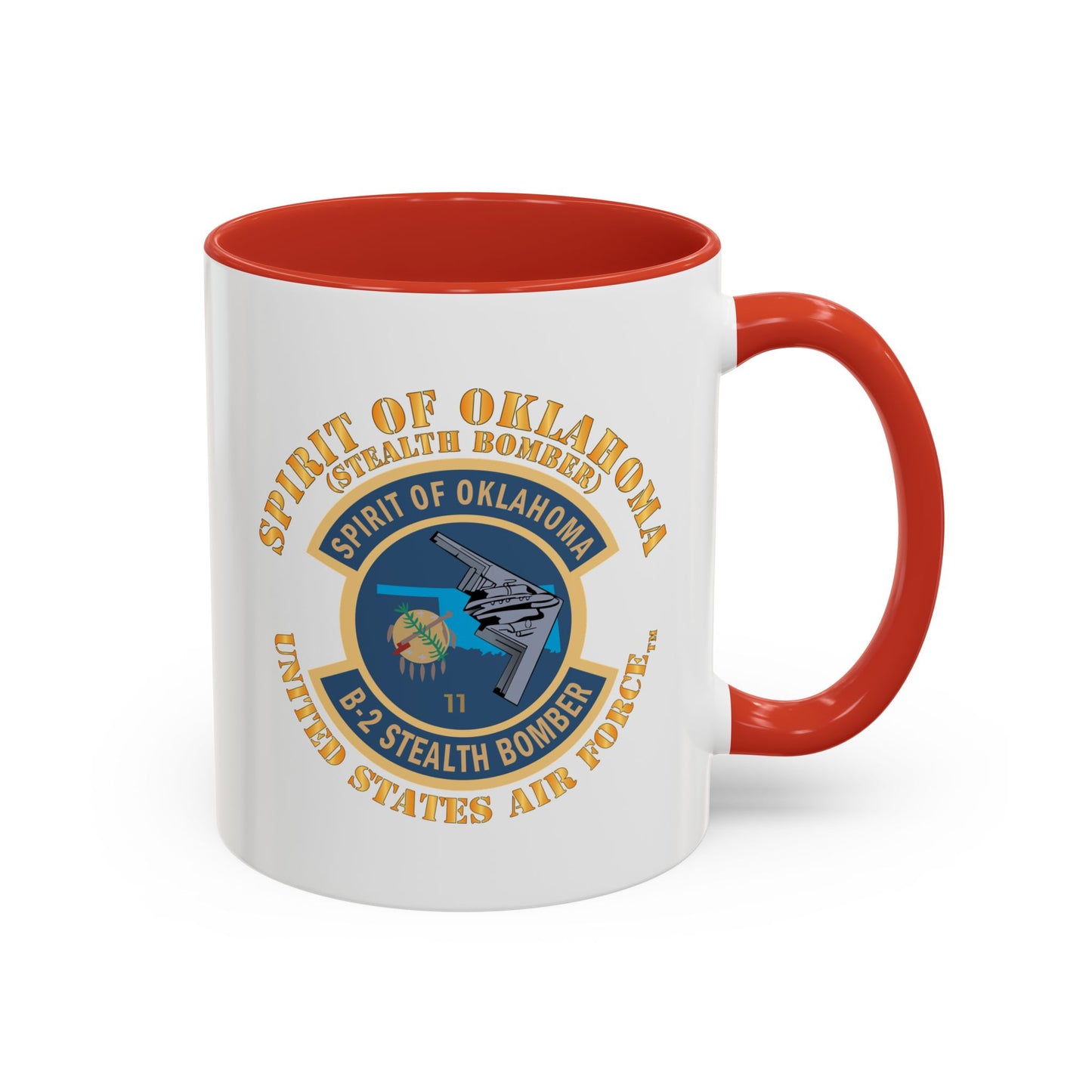Accent Coffee Mug (11oz & 15oz) - USAF - B2 - Spirit of Oklahoma - Stealth Bomber X 300