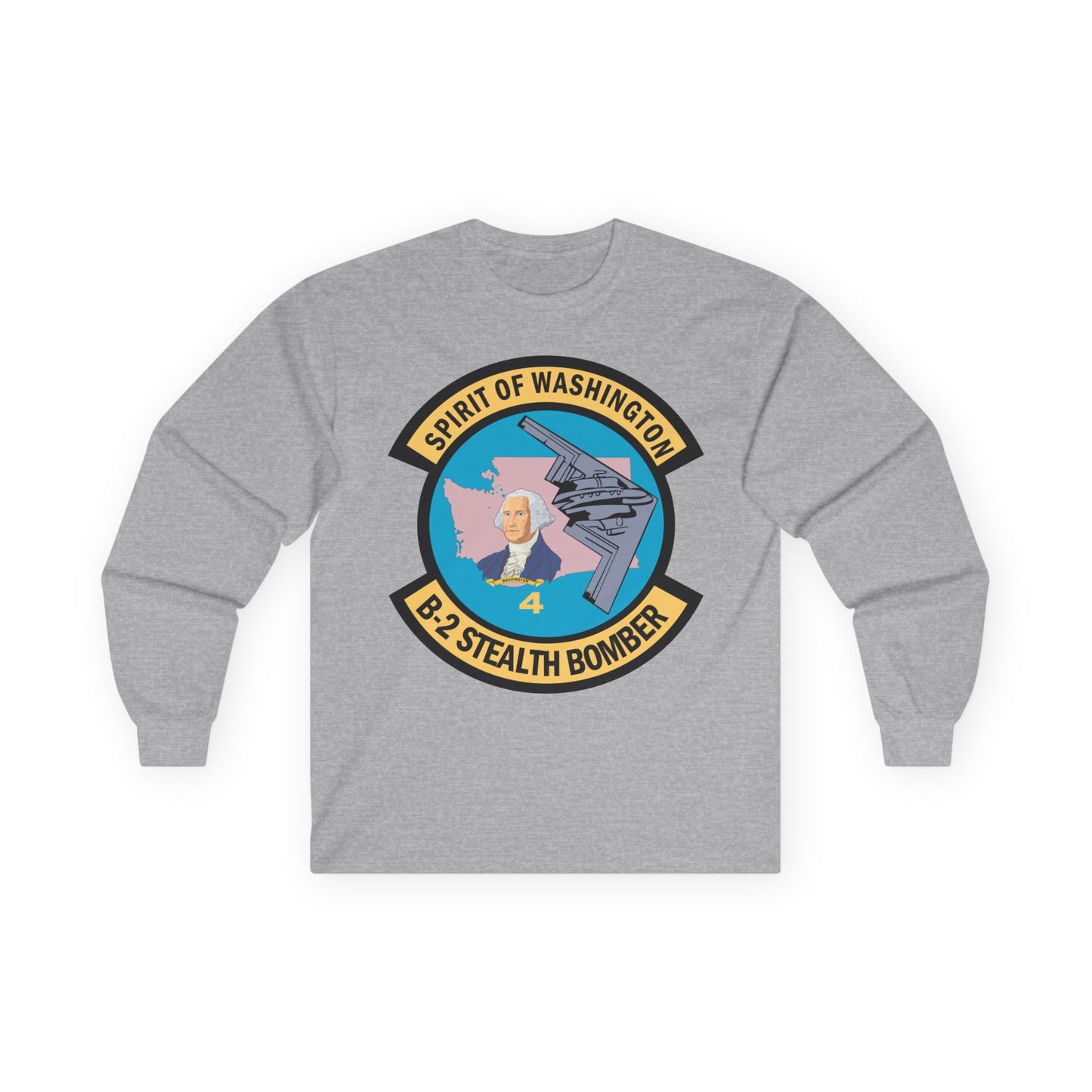 Unisex Ultra Cotton Long Sleeve Tee - USAF - B2 - Spirit of Washington - Stealth Bomber wo txt X 300